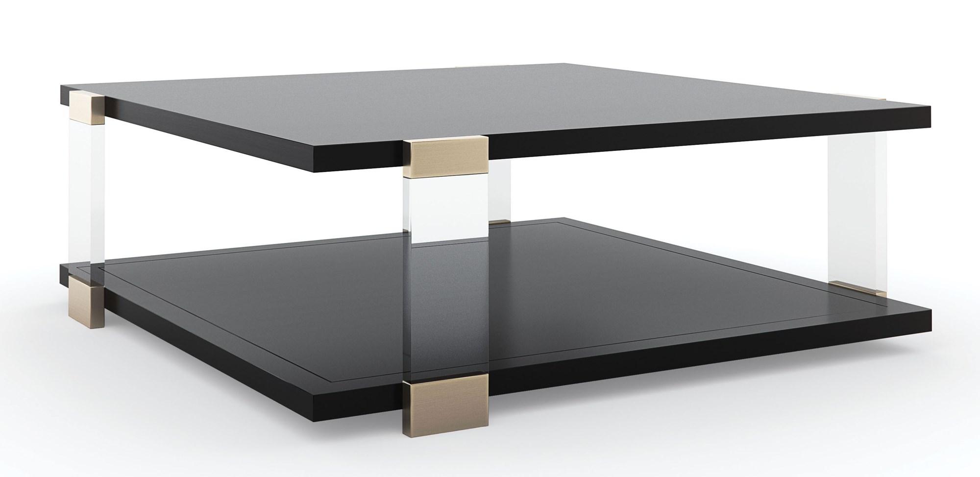 

    
Tuxedo Black & Whisper of Gold I'LL TAKE THE CORNER TABLE by Caracole
