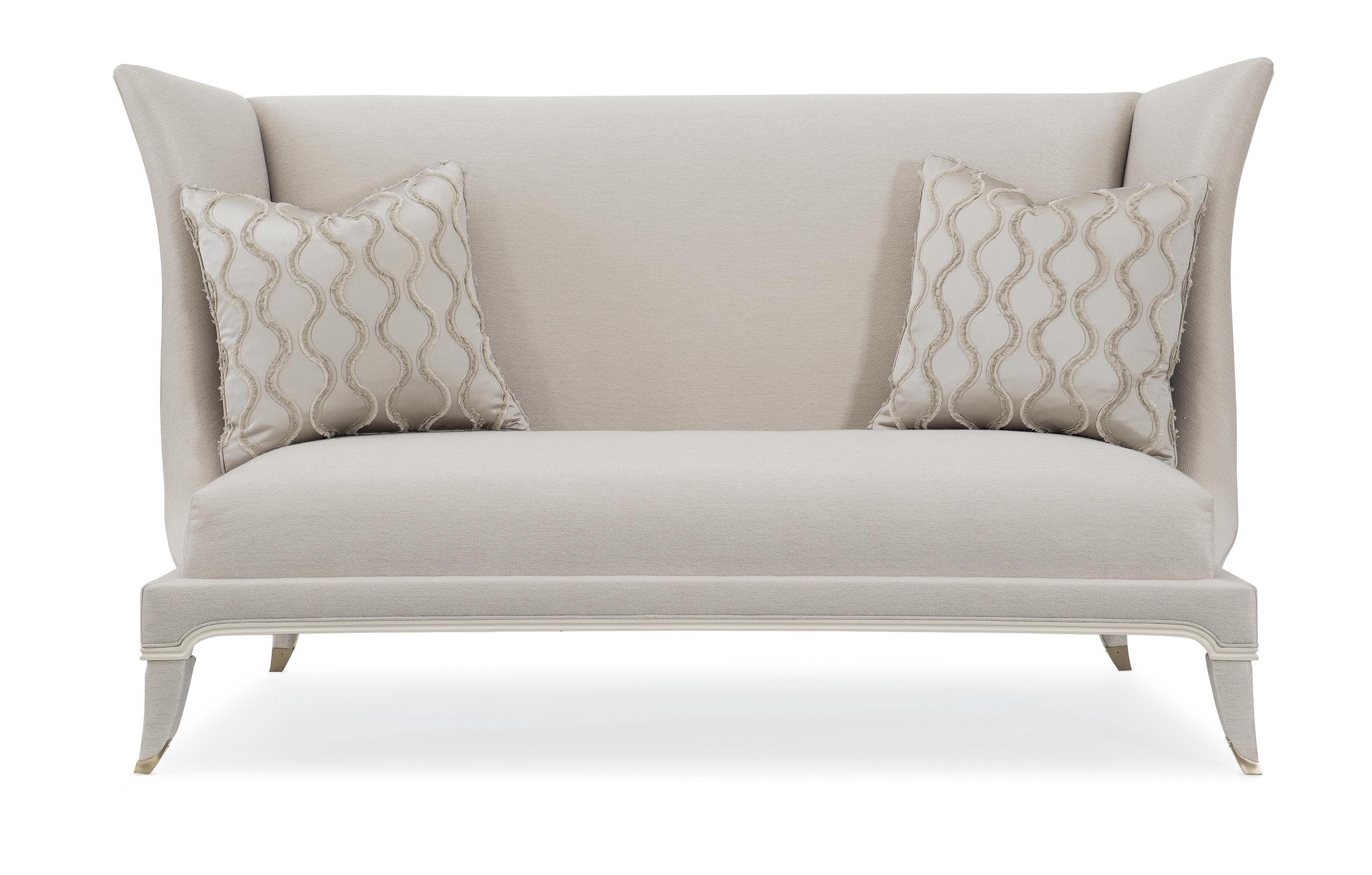 

    
Twilight Grey Cover Traditional  Loveseat Double Date by Caracole
