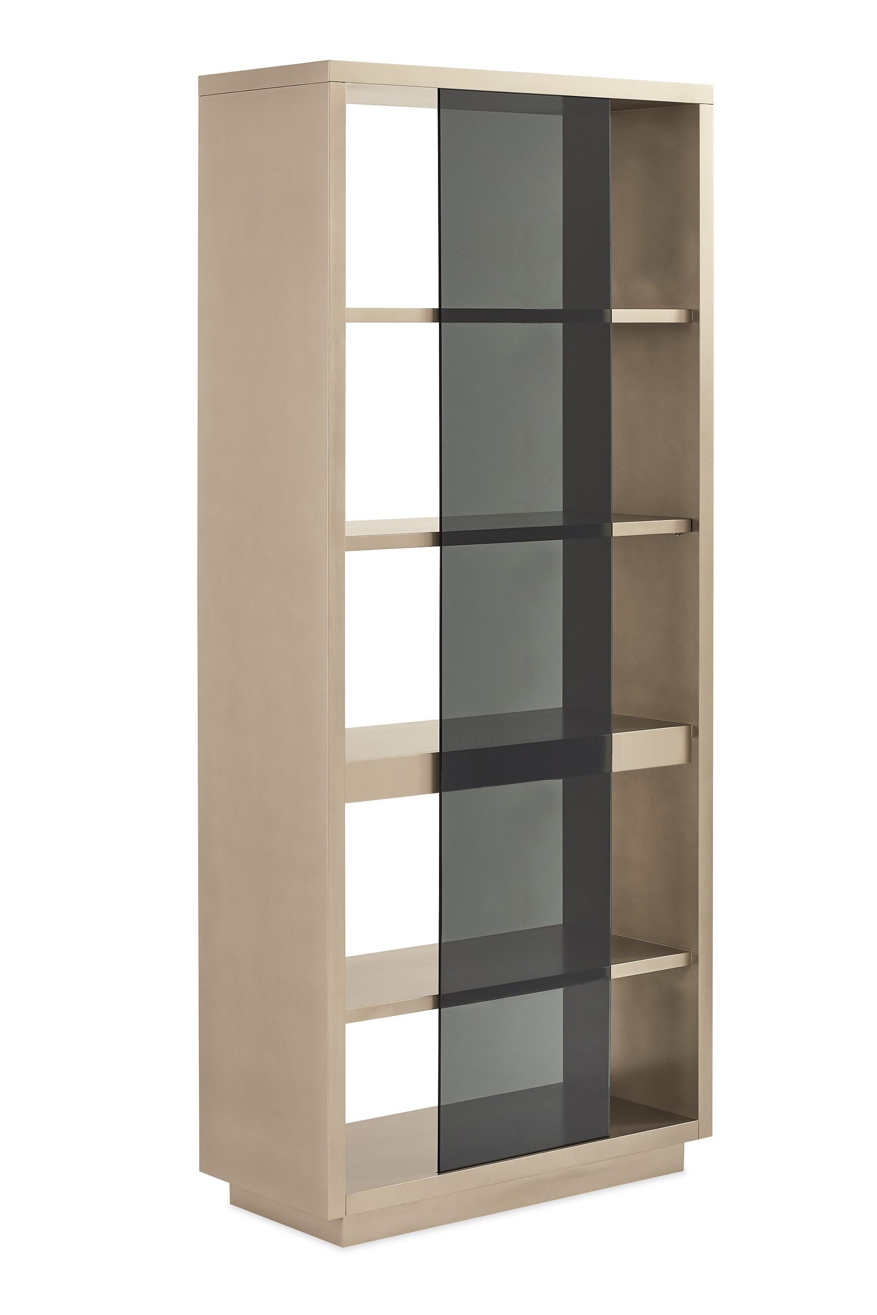 

    
Twinkling Argent Finish Black Glass Back Panels REMIX ETAGERE by Caracole
