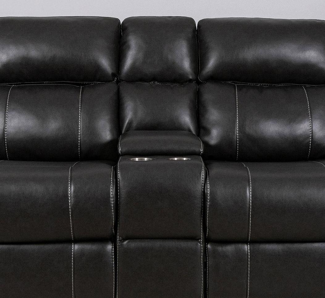 

                    
Global Furniture USA U131 Reclining Set Charcoal Grey leather Air Purchase 
