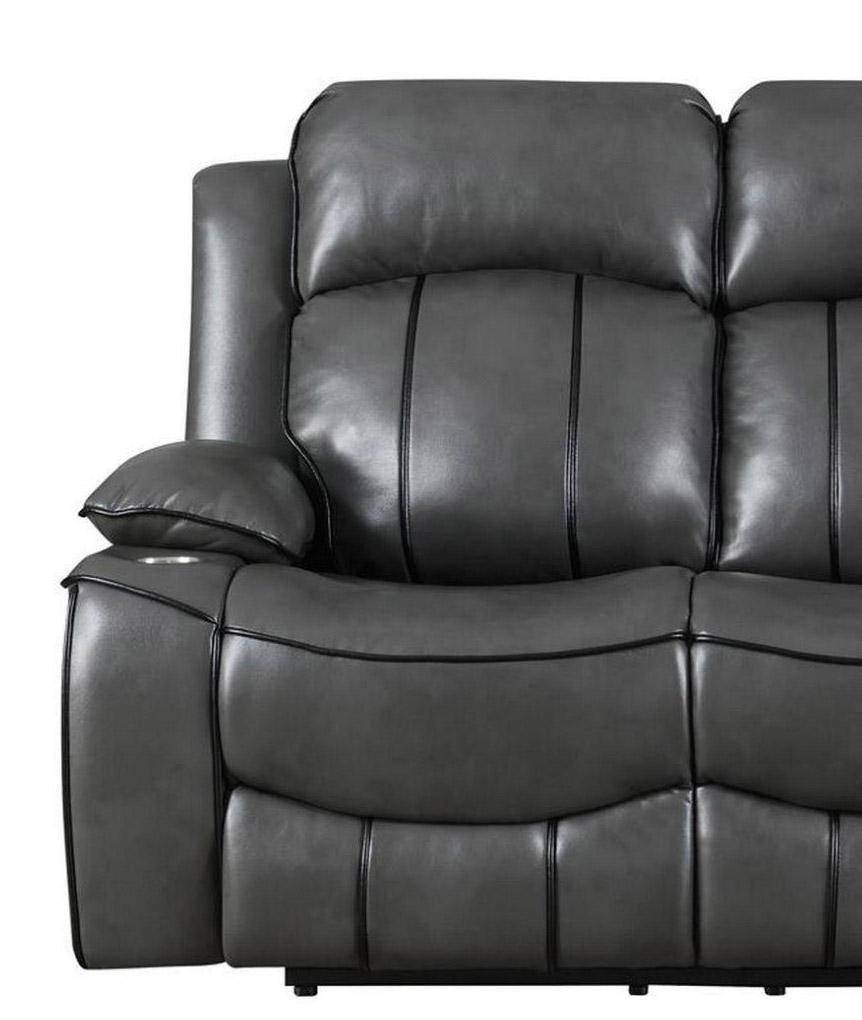 

    
U3120 Charcoal Grey Faux Leather Power Reclining Sofa Global USA
