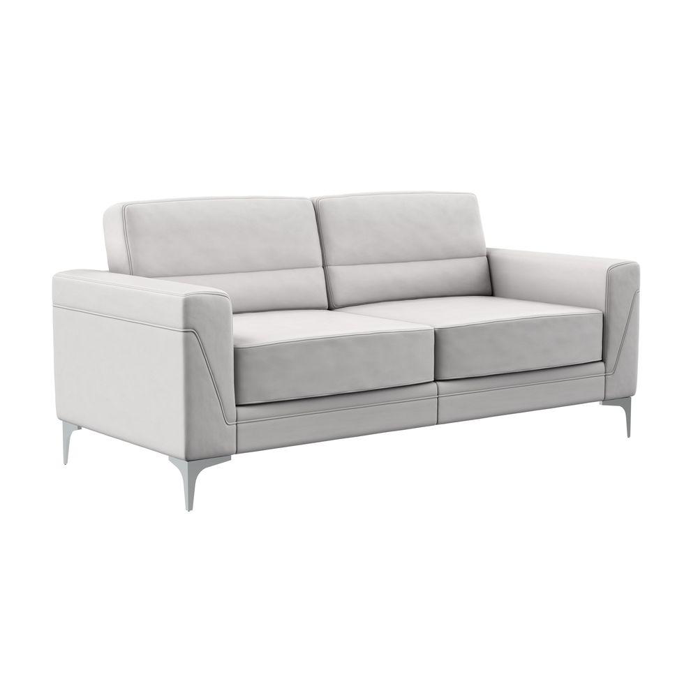 Transitional Sofa U6109 U6109-LIGHT GRY PVC-S in Light Gray PVC