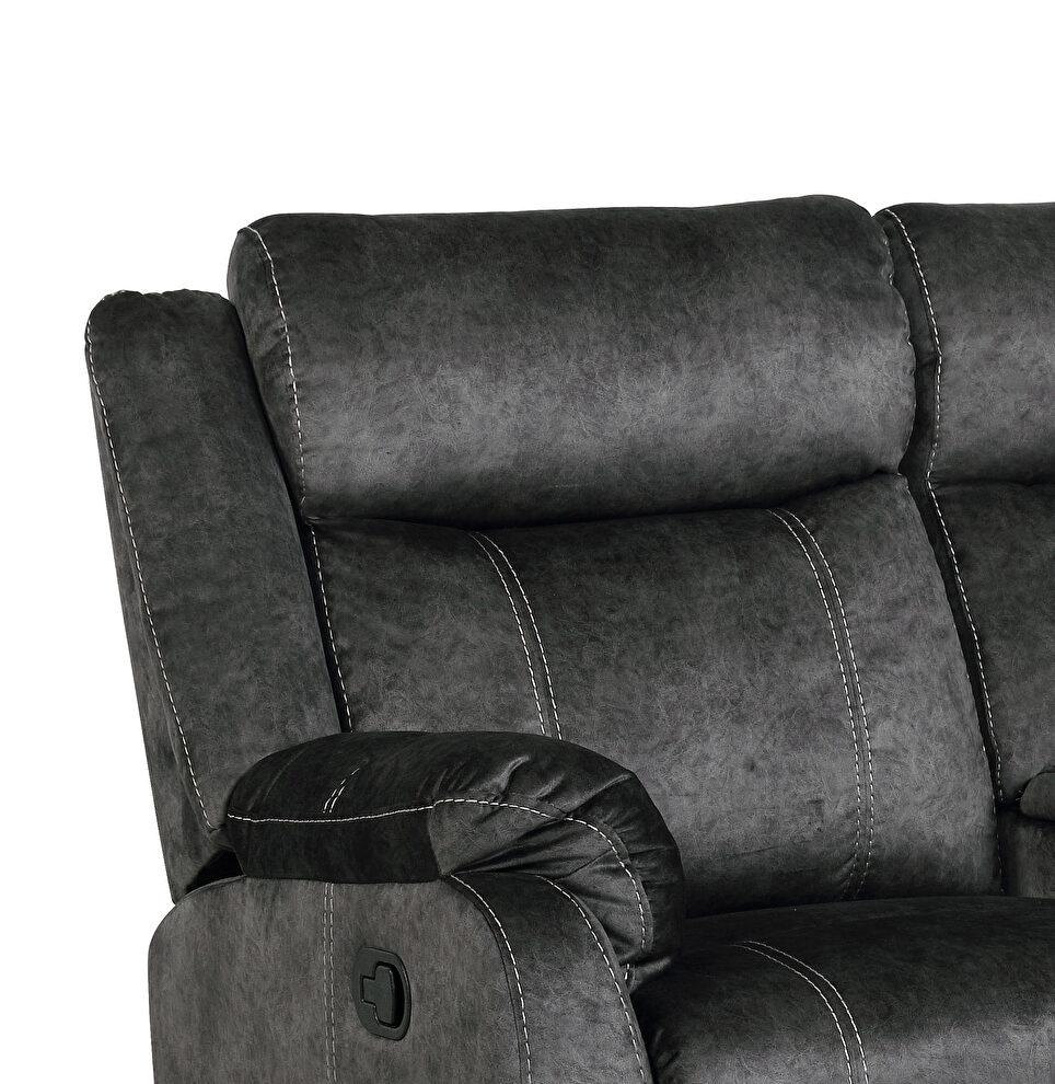 

    
Global Furniture USA U7303 DOMINO GRANITE Reclining Sofa Gray U7303C-DOMINO GRANITE-RS W/DDT
