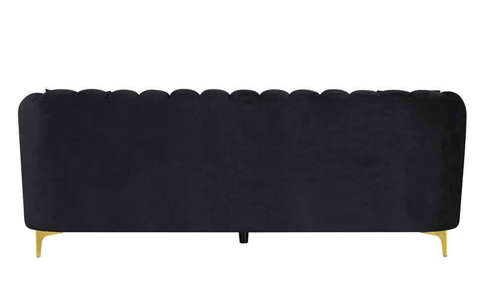 

    
U777-BLACK VELVET-S/LS U777 Black Velvet Channel Tufted Back Contemporary Design Sofa Set 2Pcs Global USA
