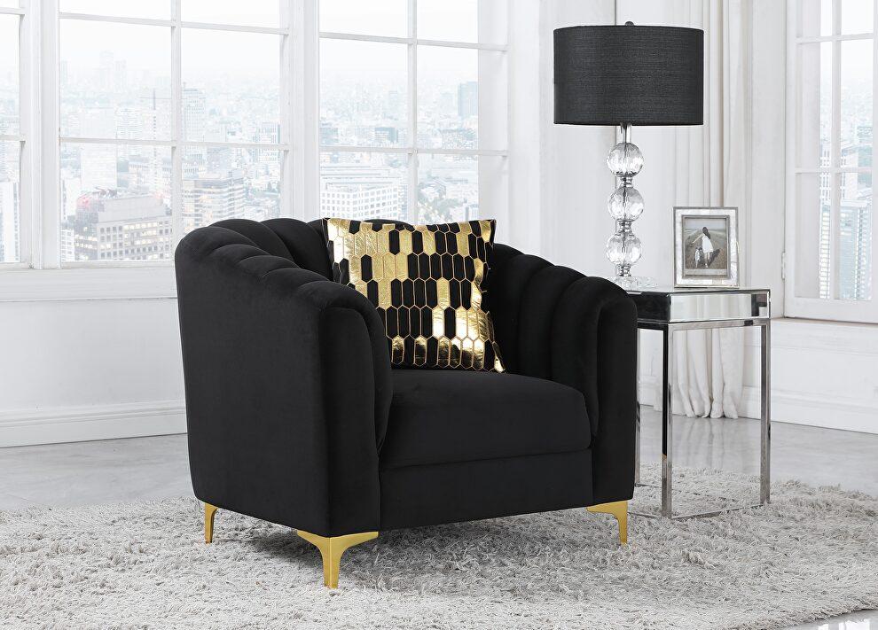 

    
U777-BLACK VELVET-S/LS/CH Global Furniture USA Sofa Loveseat and Chair Set
