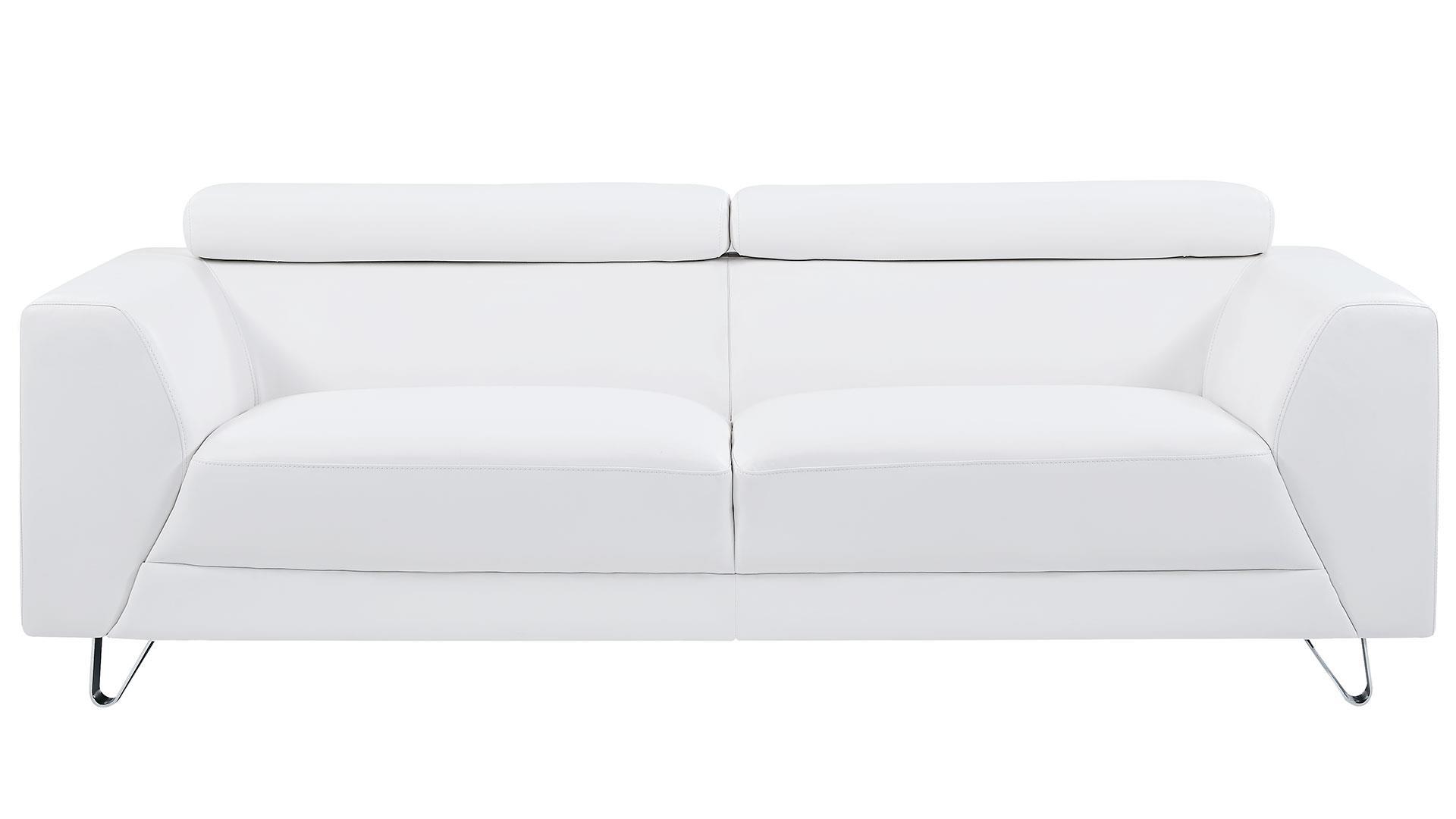 Contemporary Sofa U8210 PLUTO WHITE U8210 - PLUTO WHITE - SOFA(M) in White leather gel