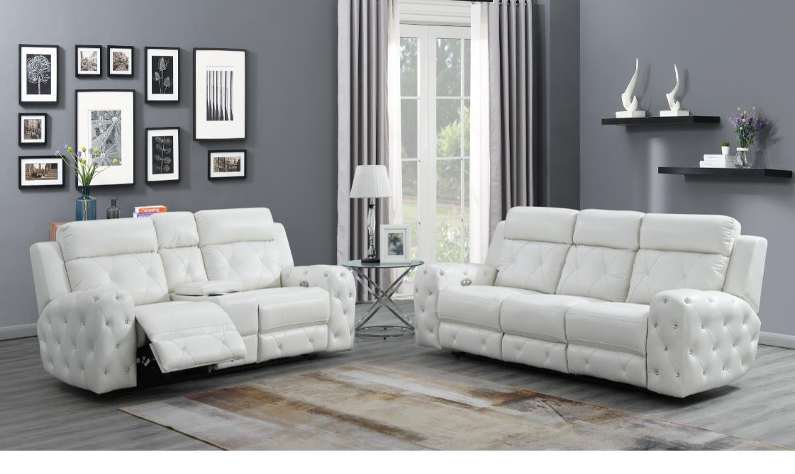 

    
U8311-BLANCHE WHITE-PRS Global Furniture USA Power Reclining Sofa
