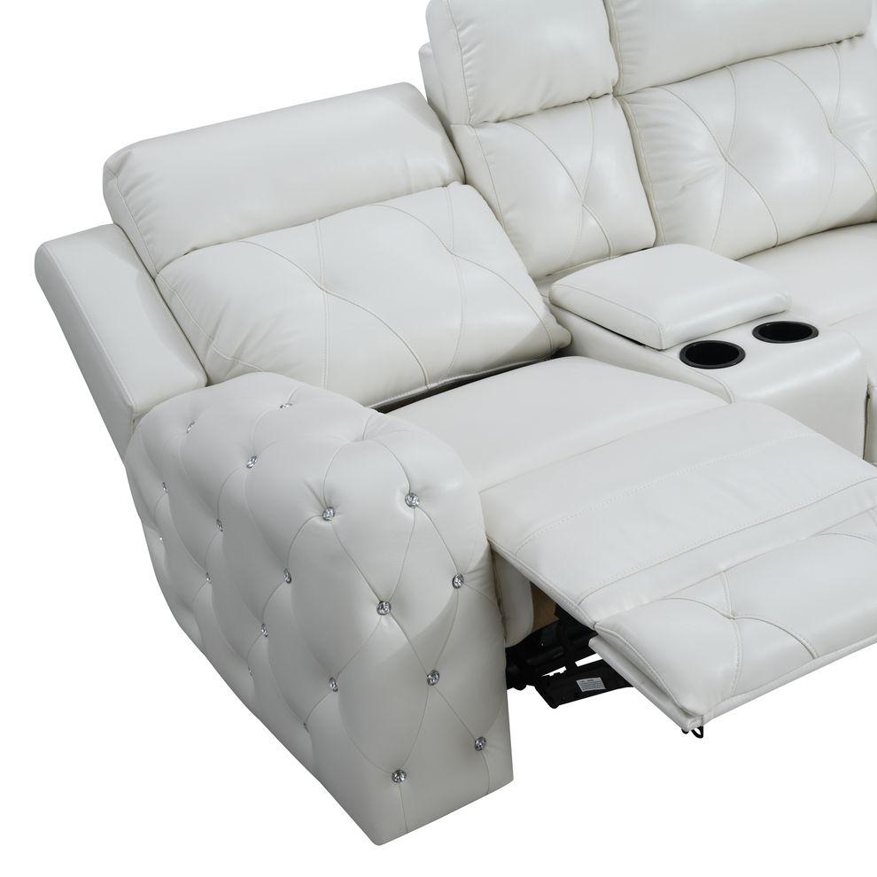 

    
U8311-WH-PRS/PCRLS U8311 White Leather Gel Modern Power Reclining Sofa Set w/Console 2Pcs Global USA
