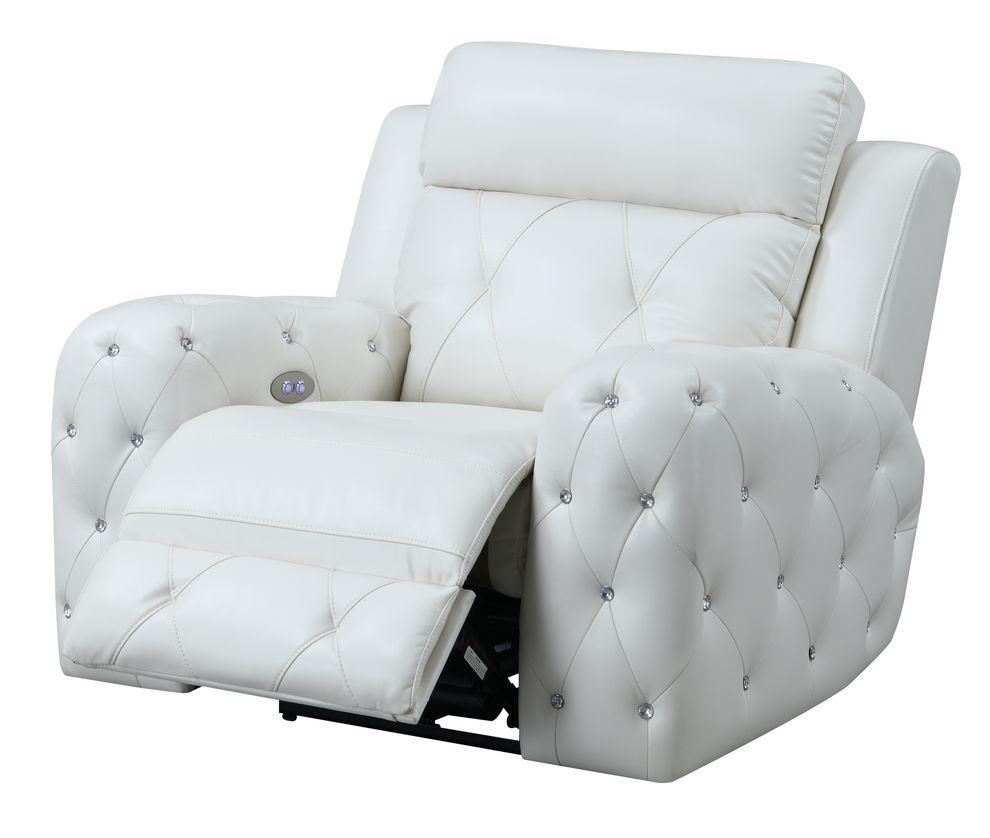 

                    
Buy U8311 White Leather Gel Modern Power Reclining Sofa Set w/Console 3Pcs Global USA

