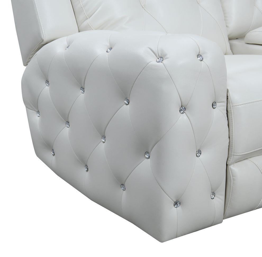 

    
 Photo  U8311 White Leather Gel Modern Power Reclining Sofa Set w/Console 3Pcs Global USA
