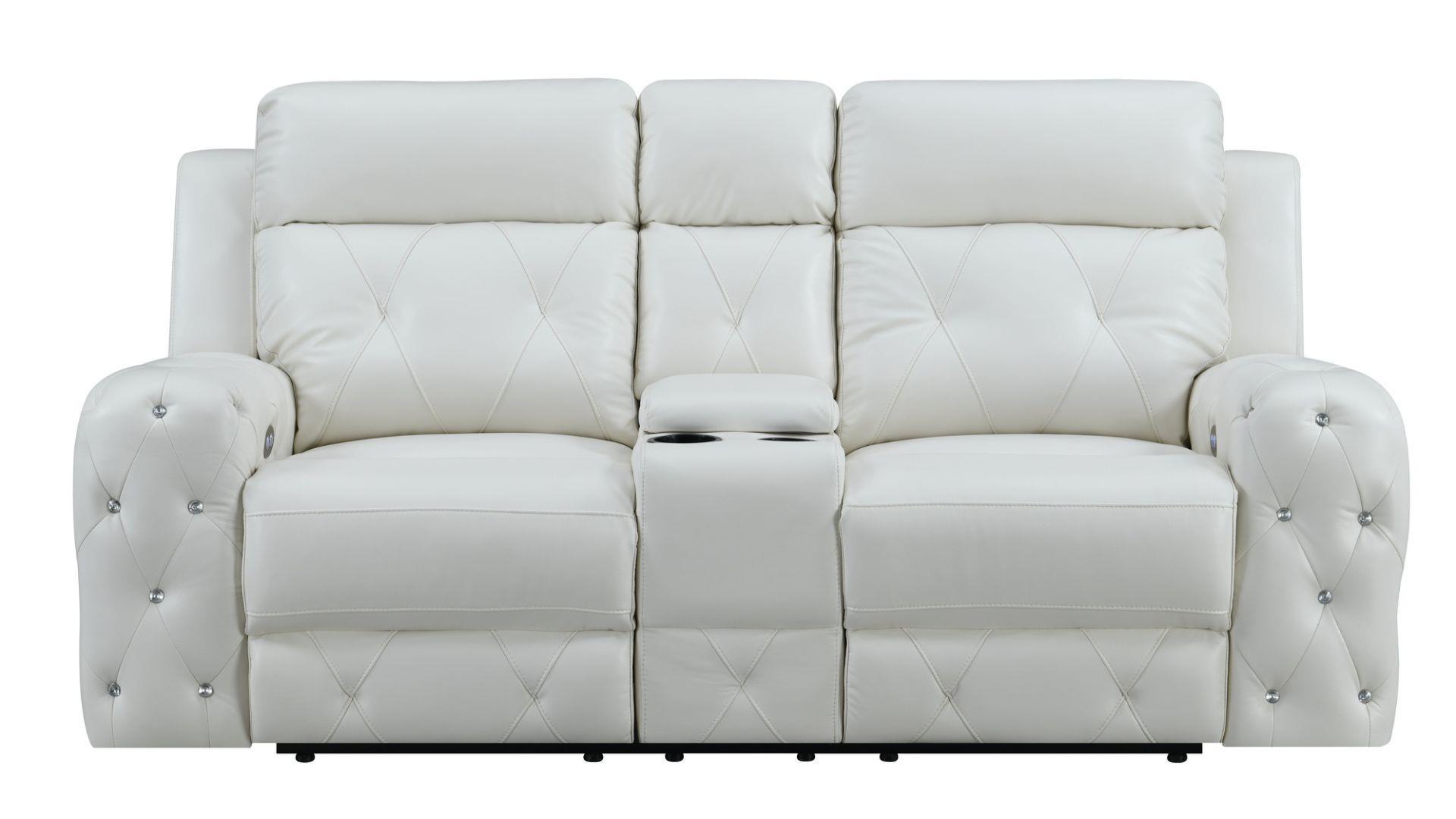 

                    
Global Furniture USA U8311 Power Reclining Set White leather gel Purchase 
