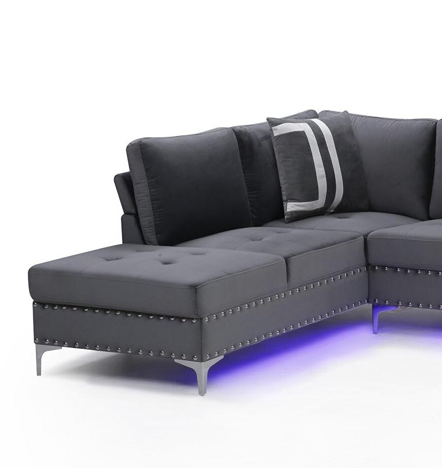 

    
U97 Contemporary Gray Velvet Sectional Sofa w/ LED Global USA
