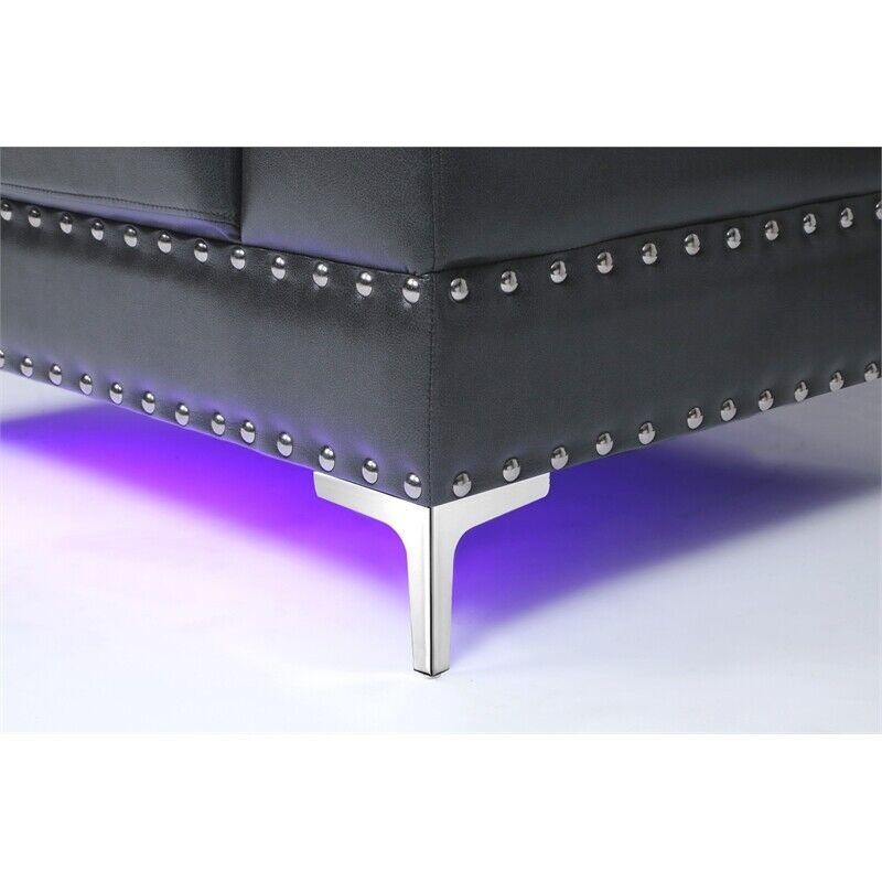 

    
U98 Glam Design Charcoal Leather Gel Loveseat w/ LED Global USA
