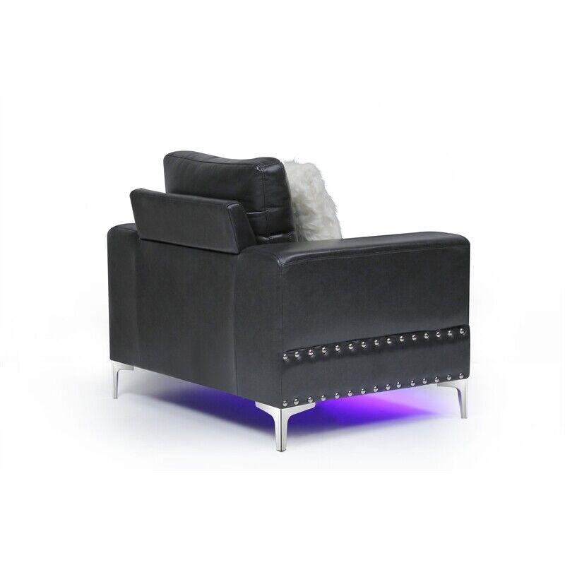 

    
U98-BLANCHE CHARCOAL-S/LS/CH U98 Glam Design Charcoal Leather Gel Sofa Set 3Pcs w/ LED Global USA
