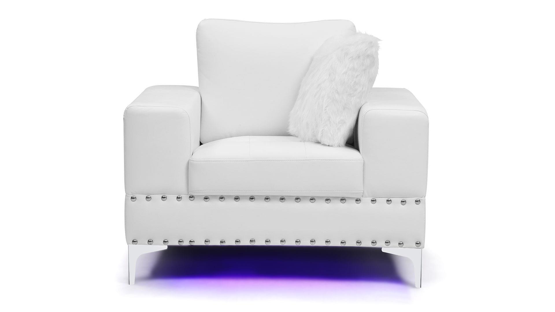 

                    
Global Furniture USA U98 Sofa Loveseat and Chair Set White leather gel Purchase 
