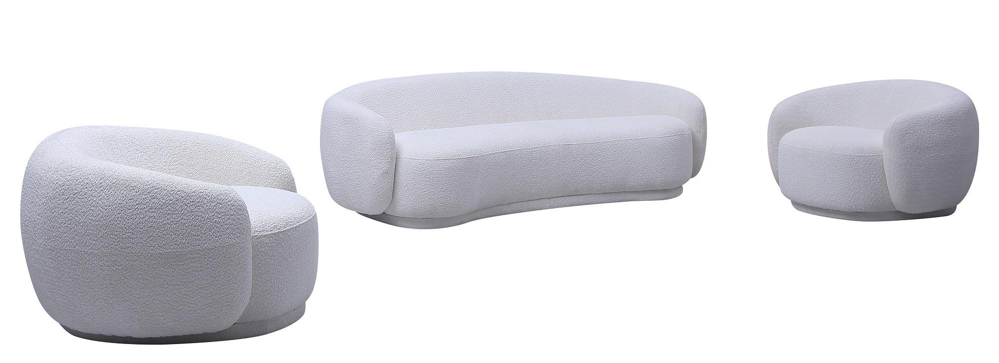 

    
Ultra-Modern Style Off White Upholstery Sofa Set 3Pcs Contemporary J&M Lounge
