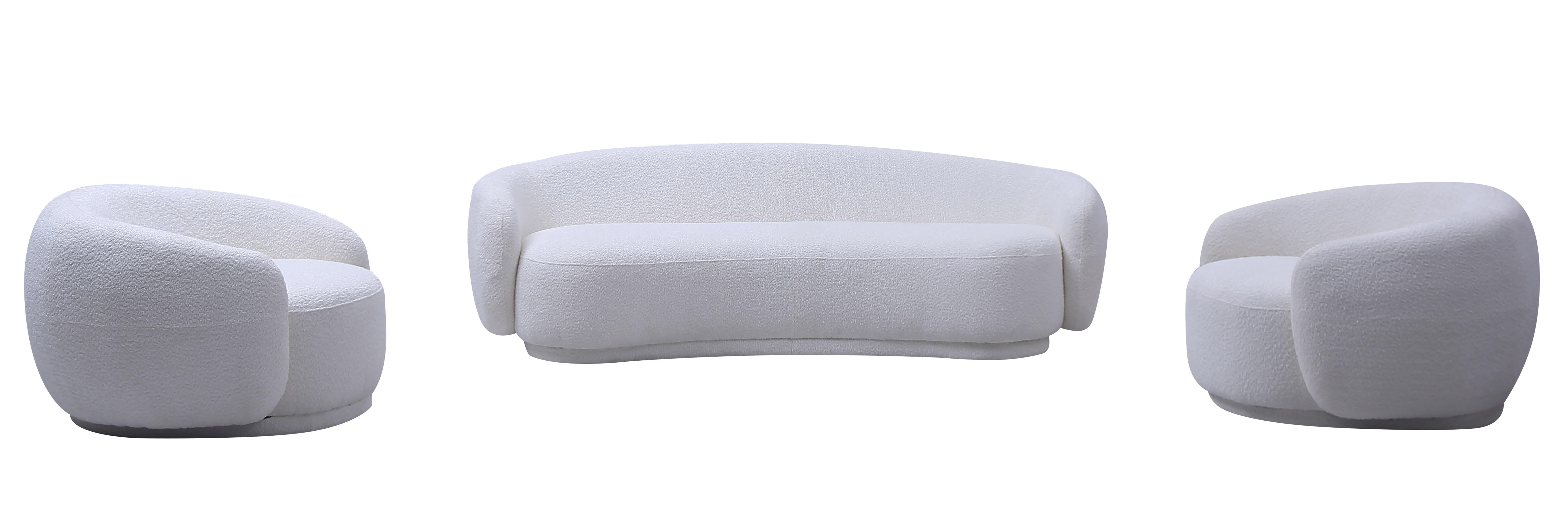 

    
Ultra-Modern Style Off White Upholstery Sofa Set 3Pcs Contemporary J&M Lounge
