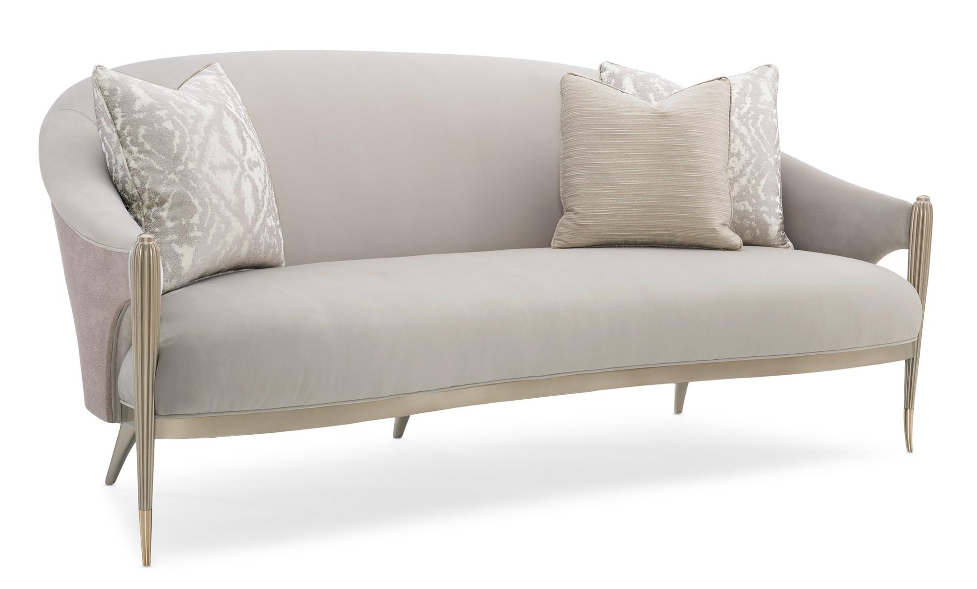 Contemporary Sofa PRETTY LITTLE THING UPH-019-111-A in Light Gray Fabric