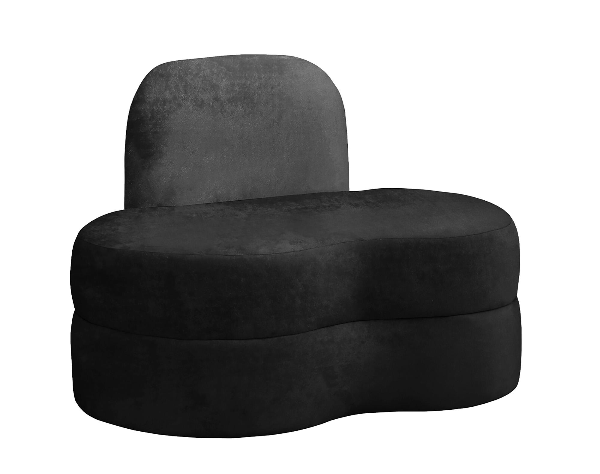Contemporary Accent Chair MITZY 606Black-C 606Black-C in Black Velvet