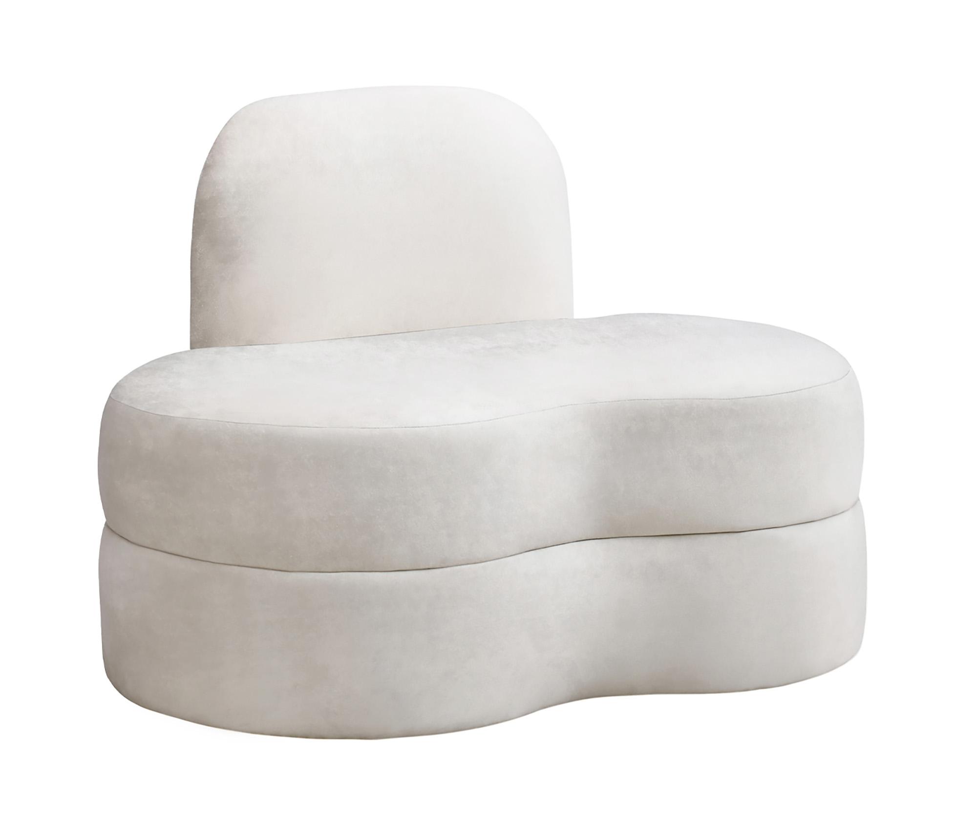 Contemporary Accent Chair MITZY 606Cream-C 606Cream-C in Cream Velvet
