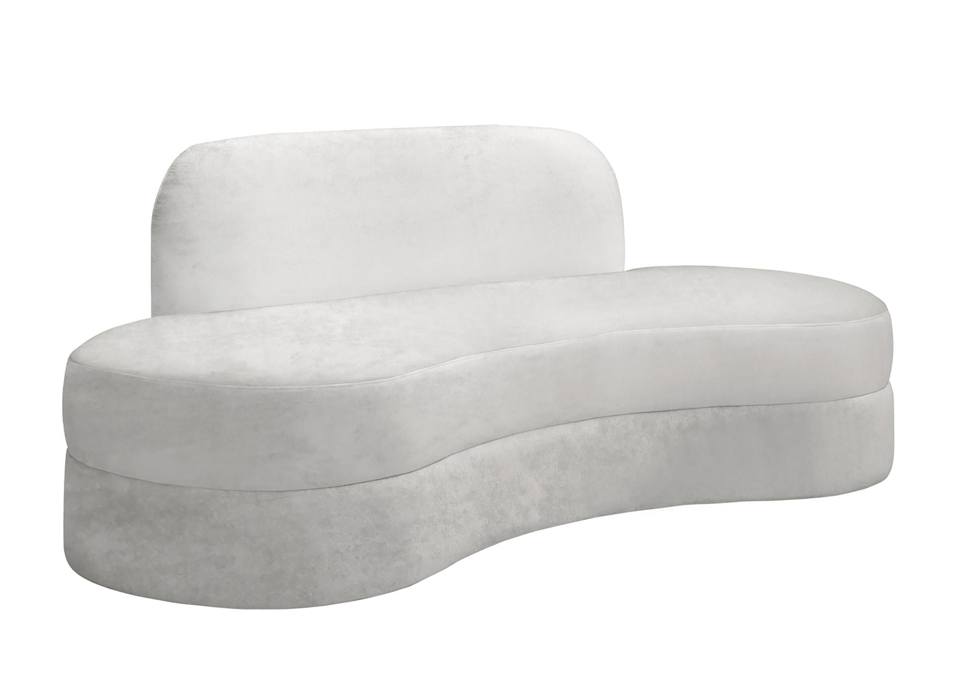 Contemporary Sofa MITZY 606Cream-S 606Cream-S in Cream Velvet