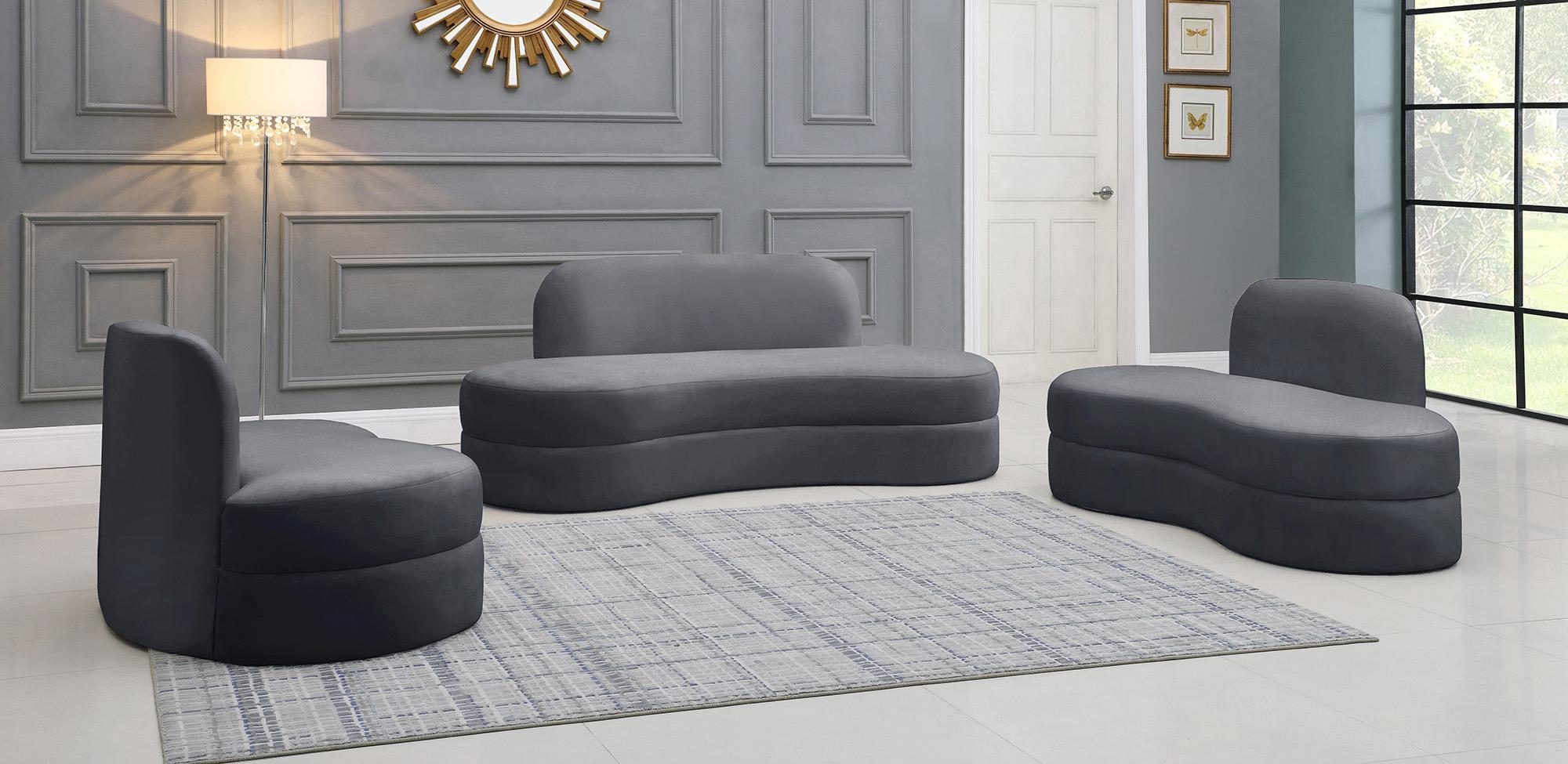 

    
 Shop  Ultra Vogue Grey Velvet Lounge Chair Set 2Pcs MITZY606Grey-C Meridian Modern
