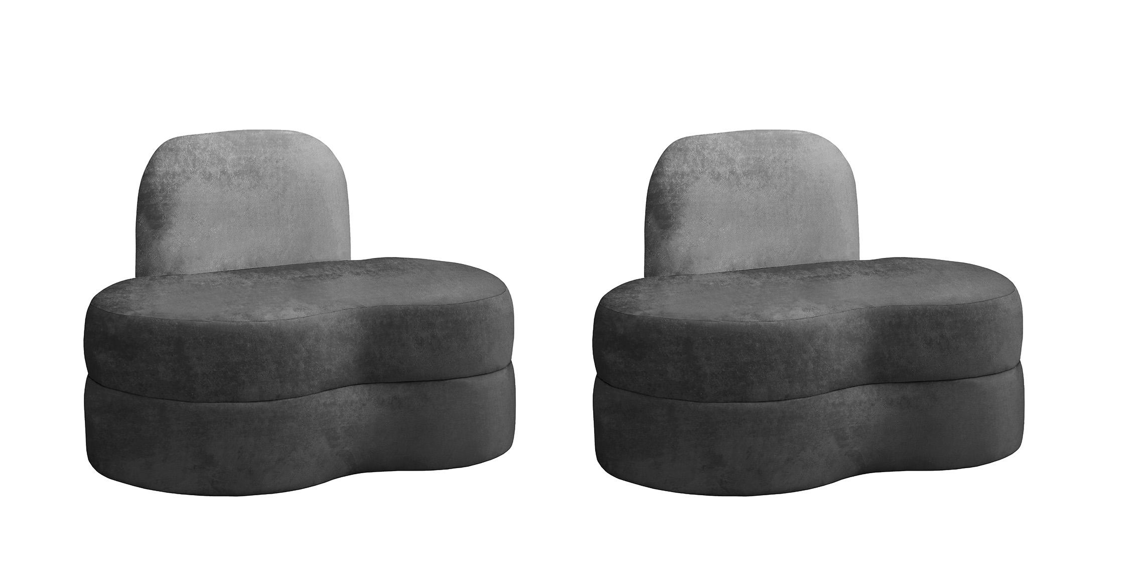 

    
Ultra Vogue Grey Velvet Lounge Chair Set 2Pcs MITZY606Grey-C Meridian Modern
