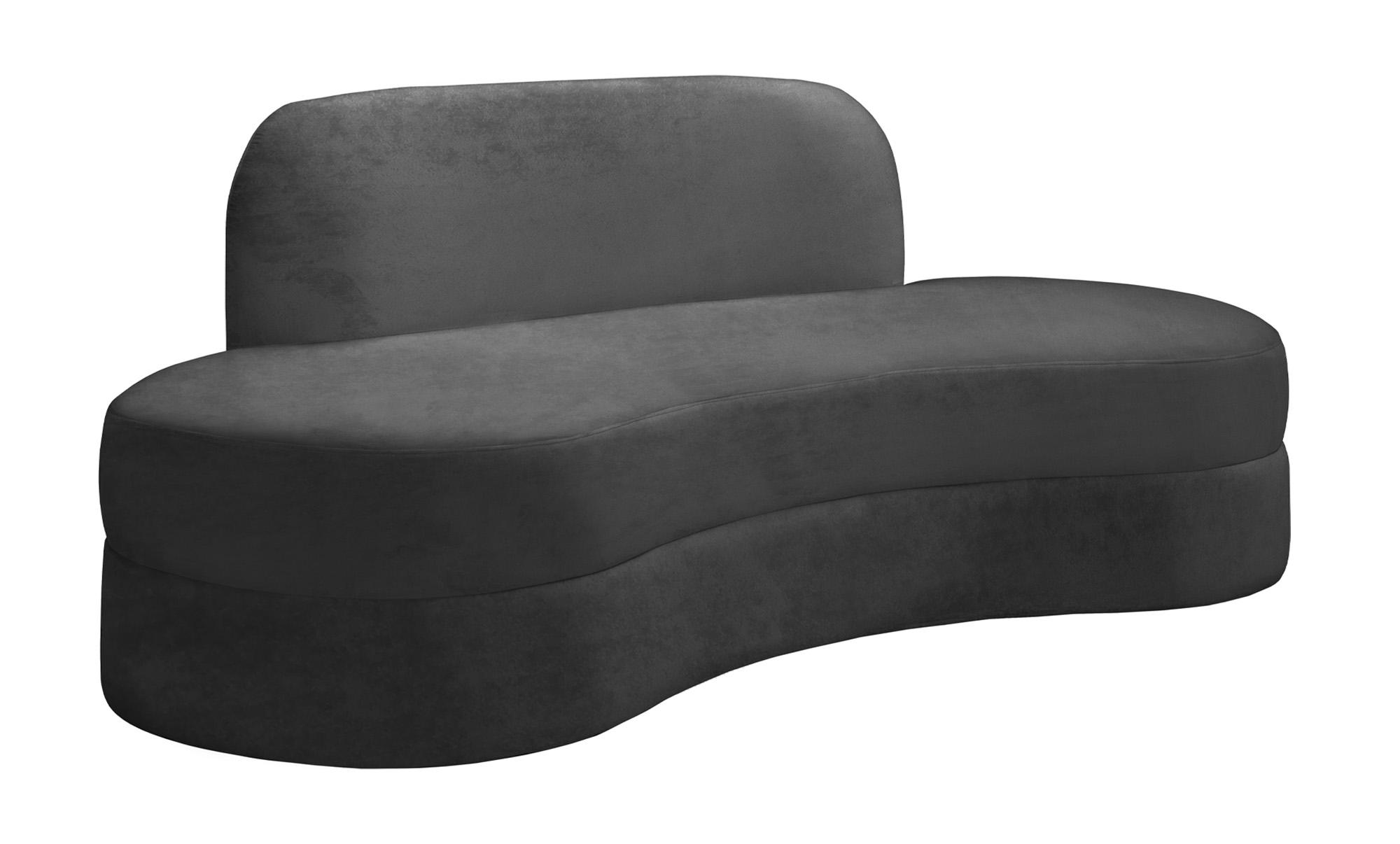 Contemporary Sofa MITZY 606Grey-S 606Grey-S in Gray Velvet