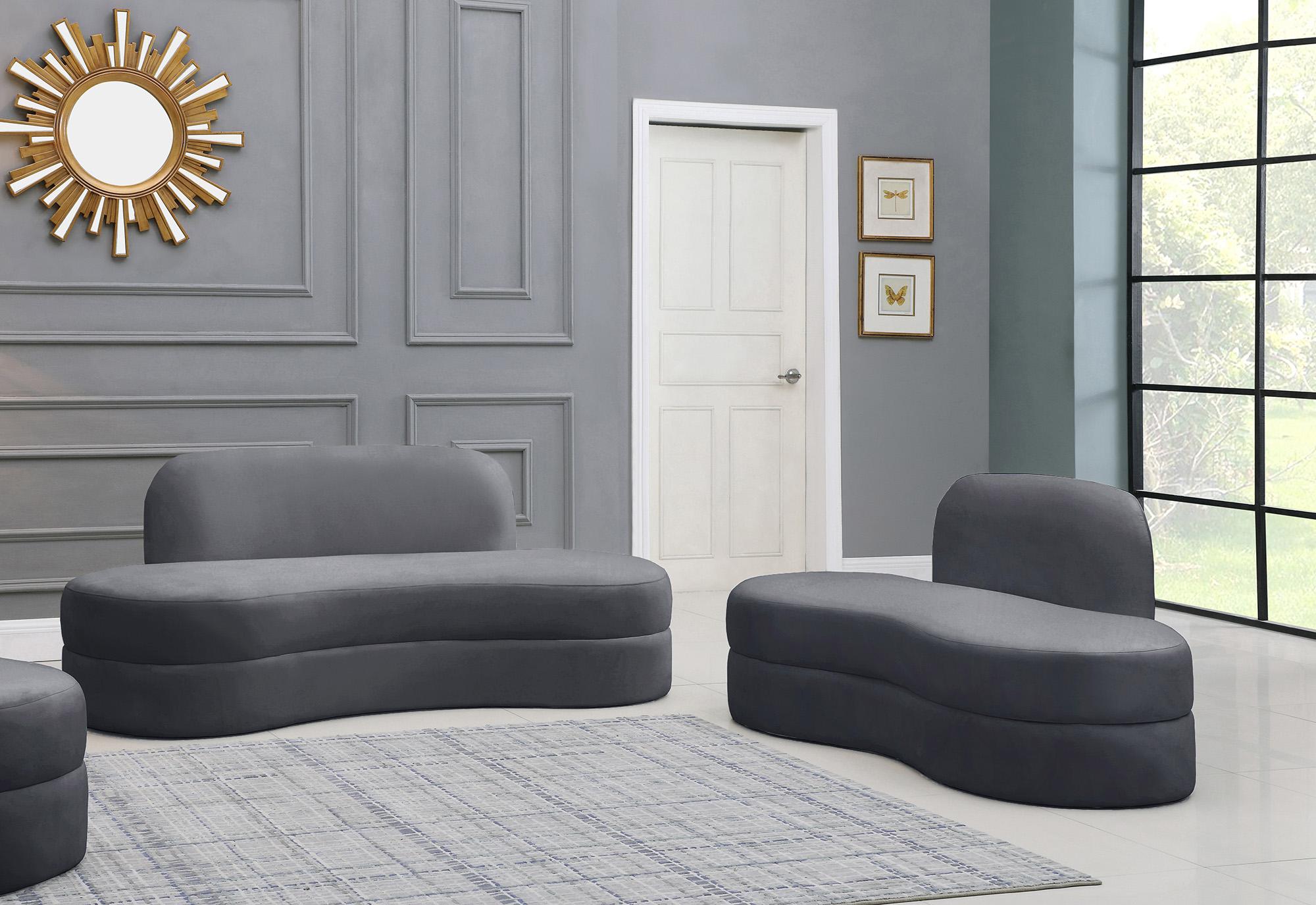 

    
 Shop  Ultra Vogue Grey Velvet Lounge Sofa Set 2Pcs MITZY 606Grey-S Meridian Modern
