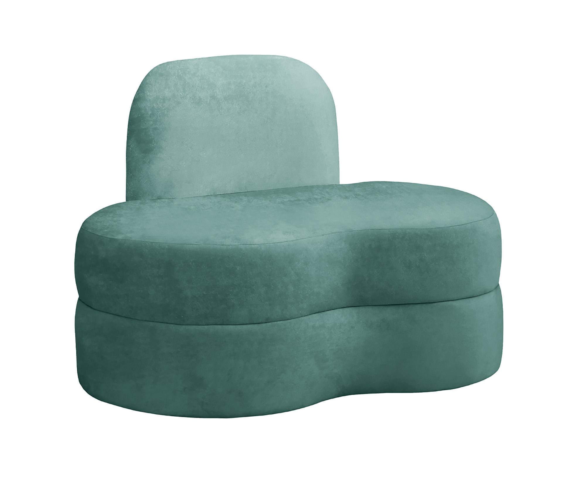 Contemporary Accent Chair MITZY 606Mint-C 606Mint-C in Mint Velvet