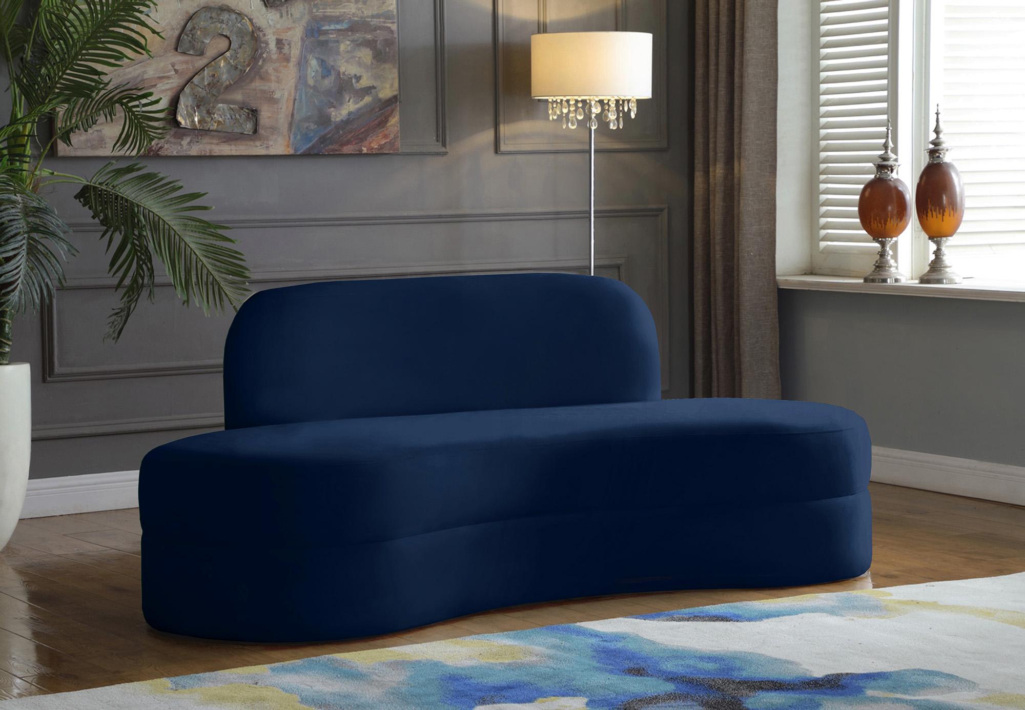 

    
 Shop  Ultra Vogue Navy Velvet Lounge Sofa Set 2Pcs MITZY 606Navy-S Meridian Modern
