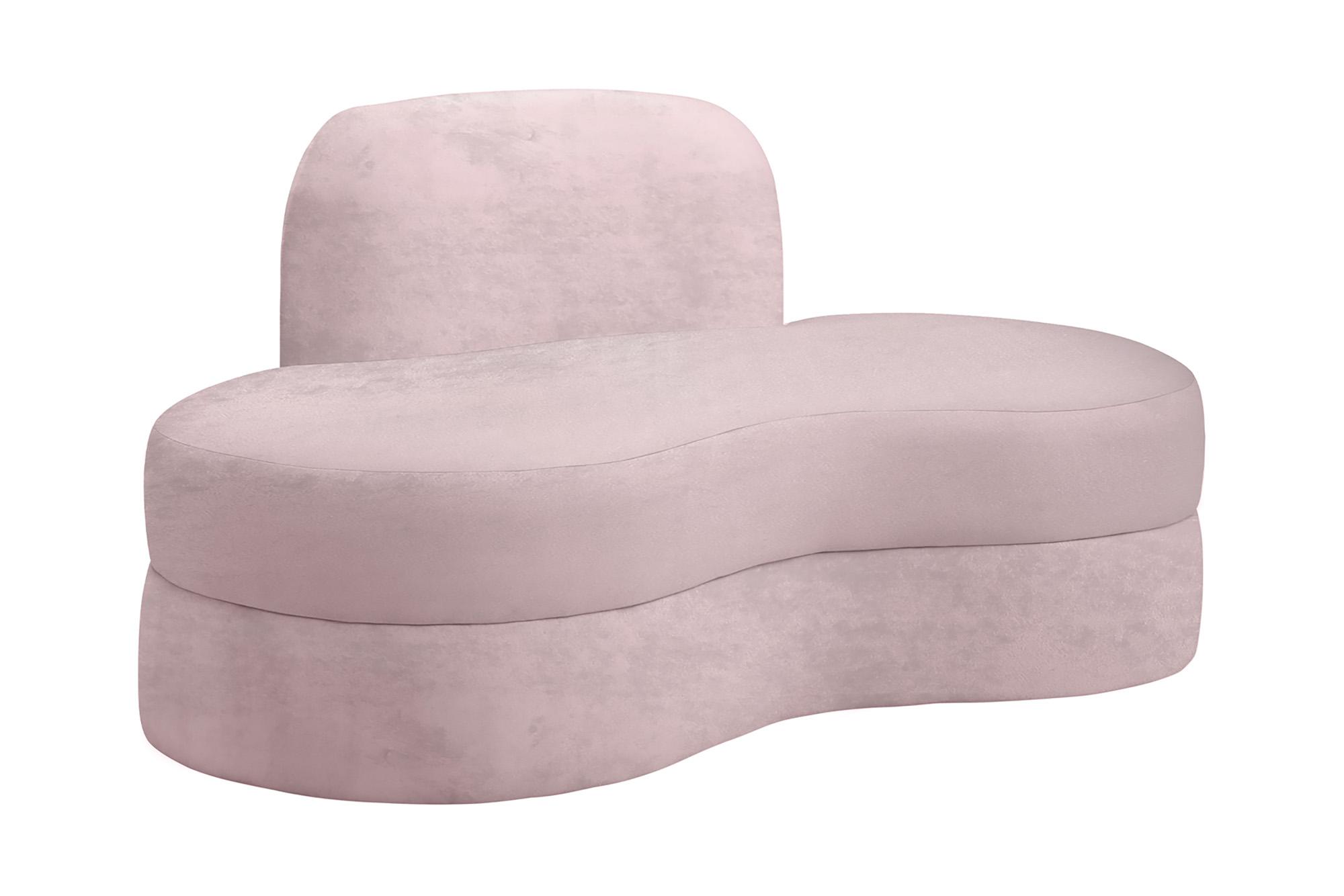 Contemporary Loveseat MITZY 606Pink-L 606Pink-L in Pink Velvet