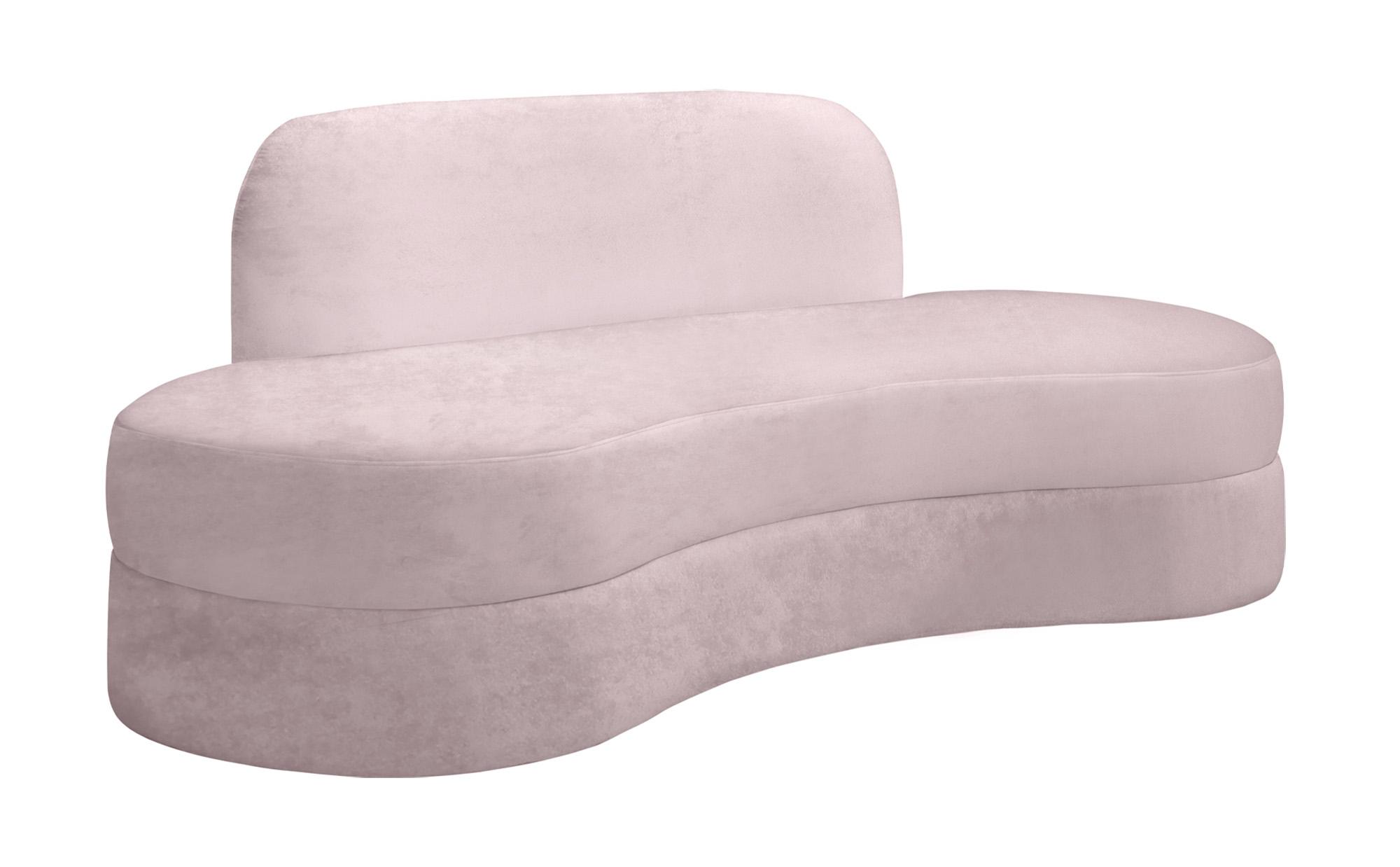 Contemporary Sofa MITZY 606Pink-S 606Pink-S in Pink Velvet