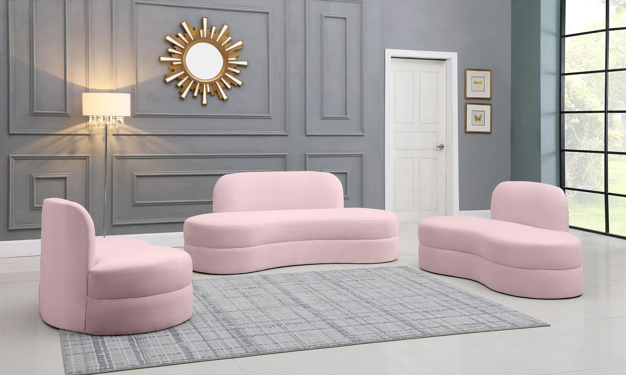 

    
 Order  Ultra Vogue Pink Velvet Lounge Sofa MITZY 606Pink-S Meridian Contemporary
