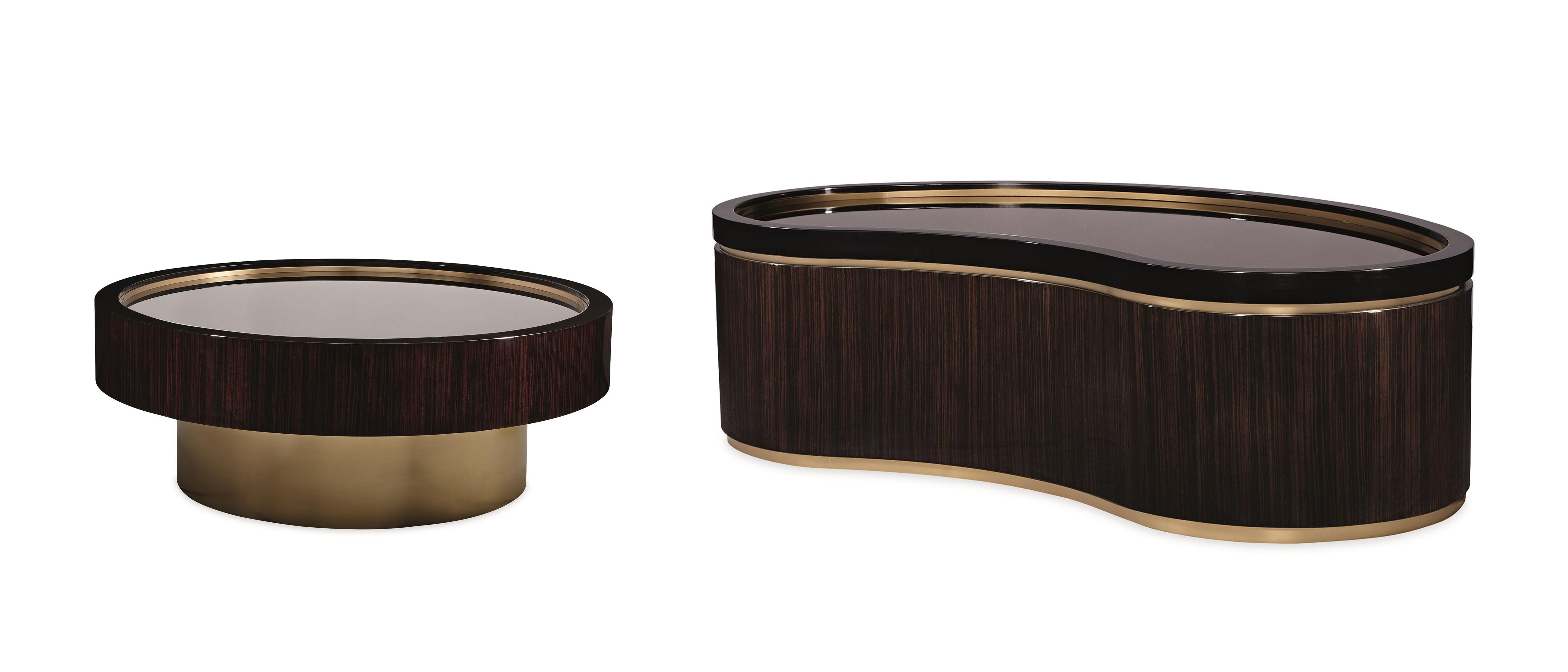 

    
Urban Ebony & Urban Brass Finish THE ANONYMOUS COCKTAIL TABLE Set 2Pcs by Caracole

