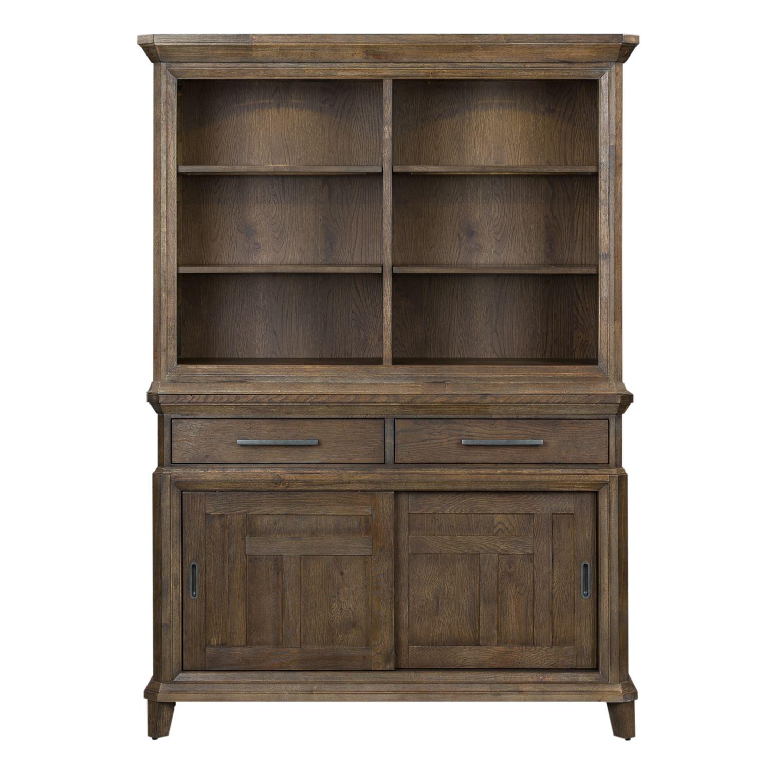 

    
Aged Oak Wood Buffet & Hutch Artisan Prairie (823-DR) Liberty Furniture
