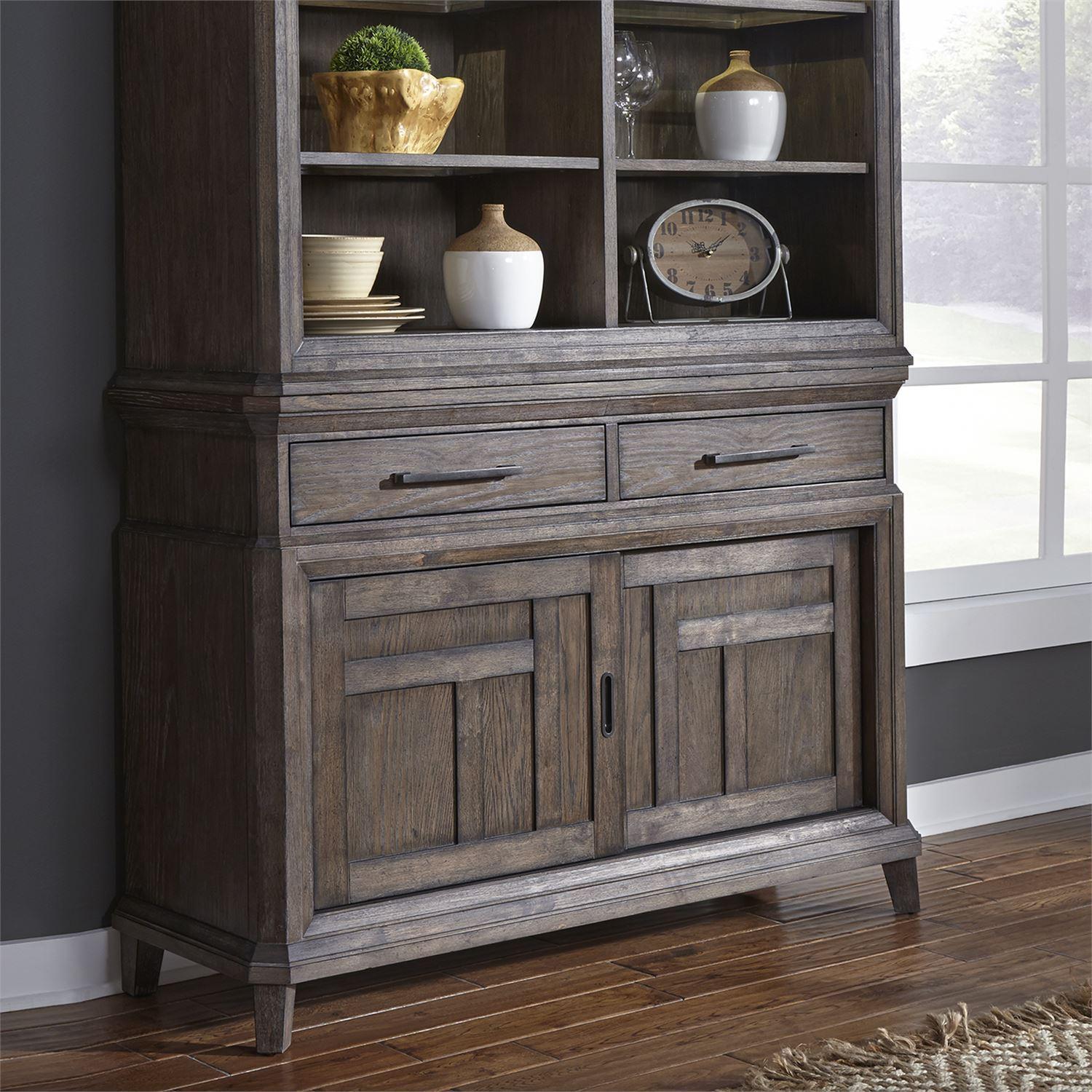 

    
Aged Oak Gray Dusty Wax Finish Buffet Artisan Prairie (823-DR) Liberty Furniture
