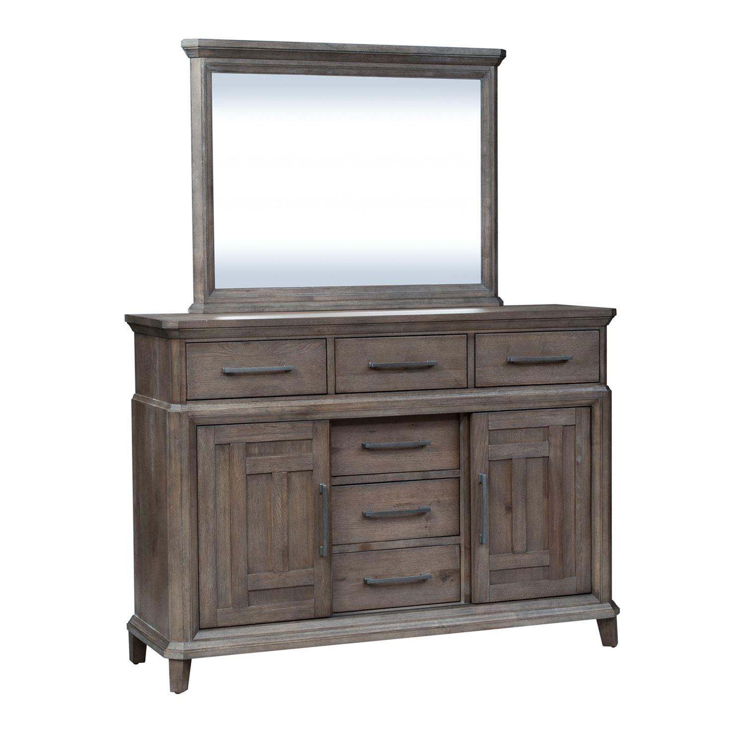 

    
Liberty Furniture Artisan Prairie  823-BR-DM Dresser w/Mirror Gray 823-BR-DM
