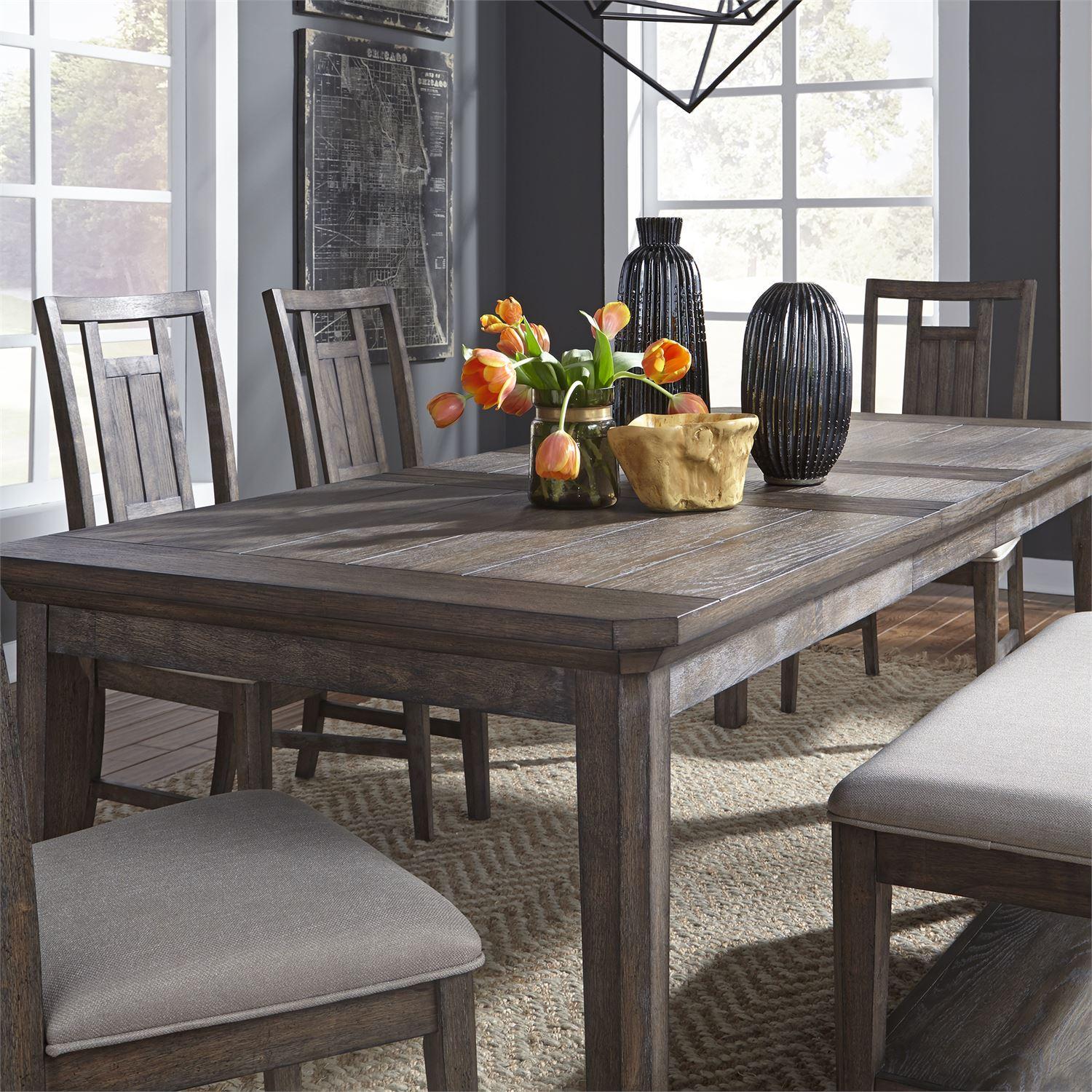 

    
Aged Oak Wood Dining Room Set 5 Pcs Artisan Prairie 823-DR-5RL Liberty Furniture
