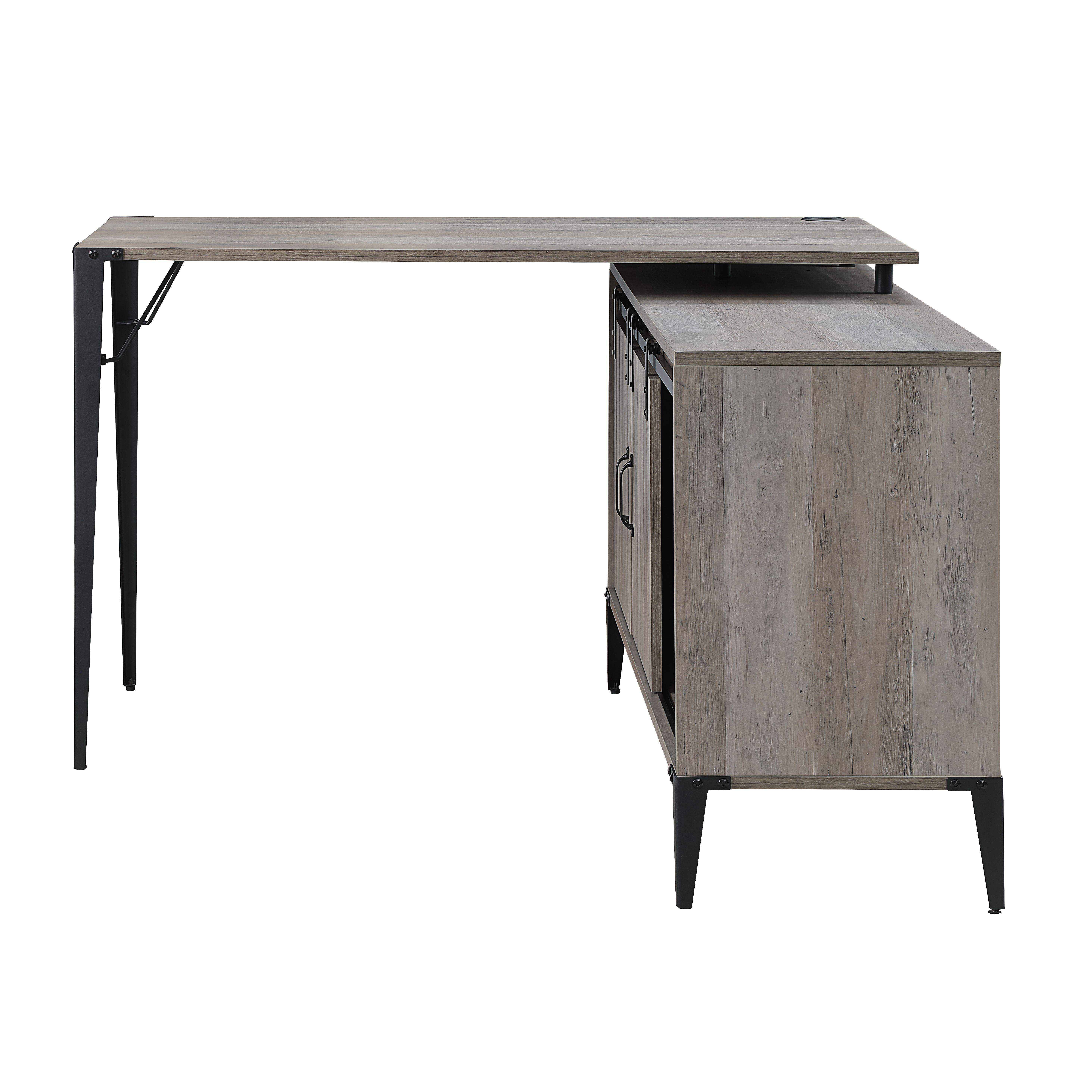 

    
Freddie Urban Style Gray Oak & Black Finish Wood Writing Desk Modern
