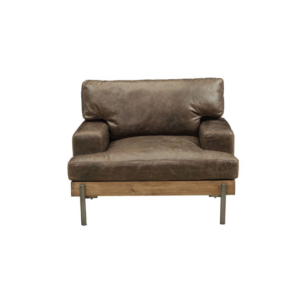 

    
Bobby Urban Style Oak & Distress Chocolate Top Grain Leather Chair
