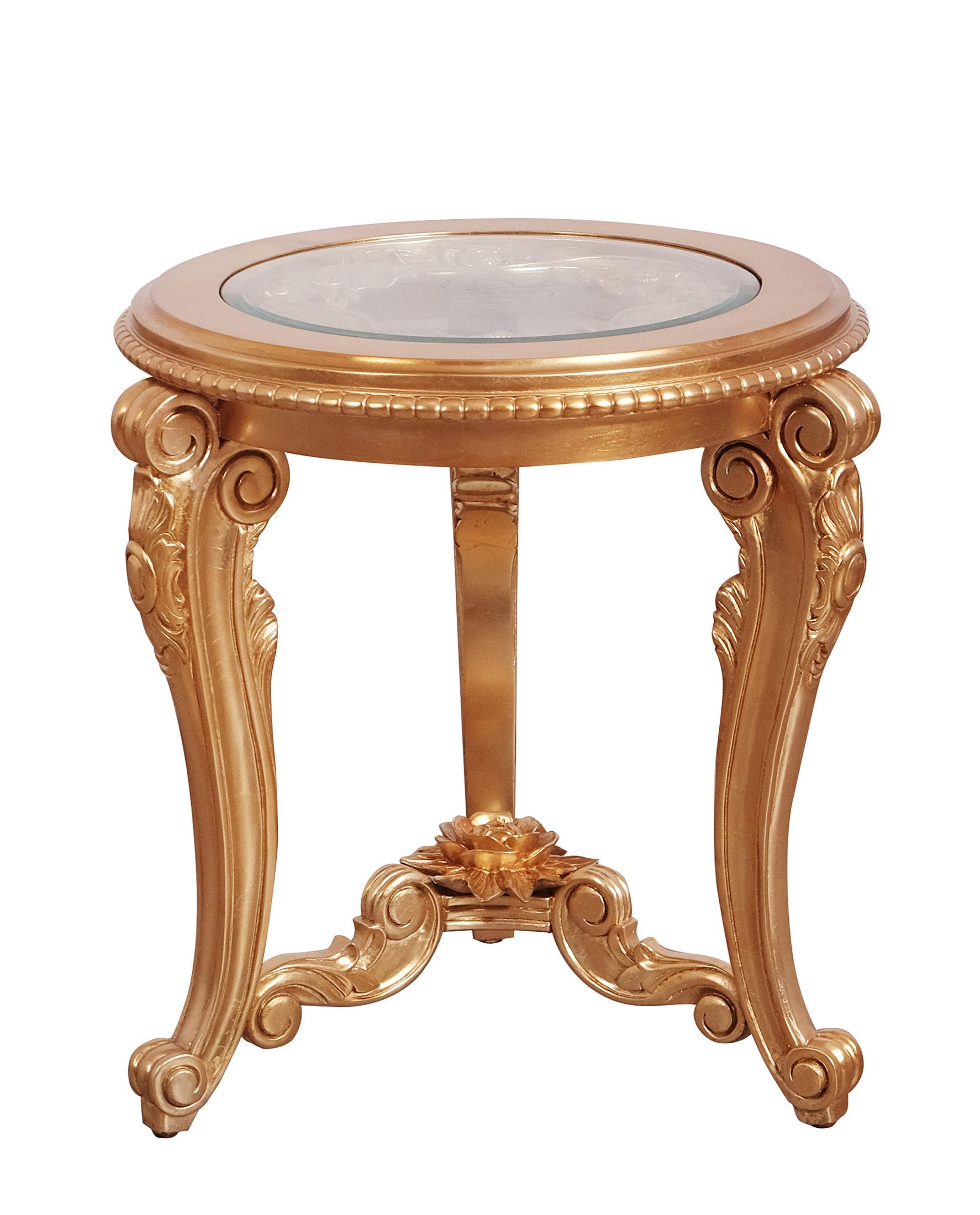 

    
Victorian Antique Gold Luxury BELLAGIO Round End Table EUROPEAN FURNITURE

