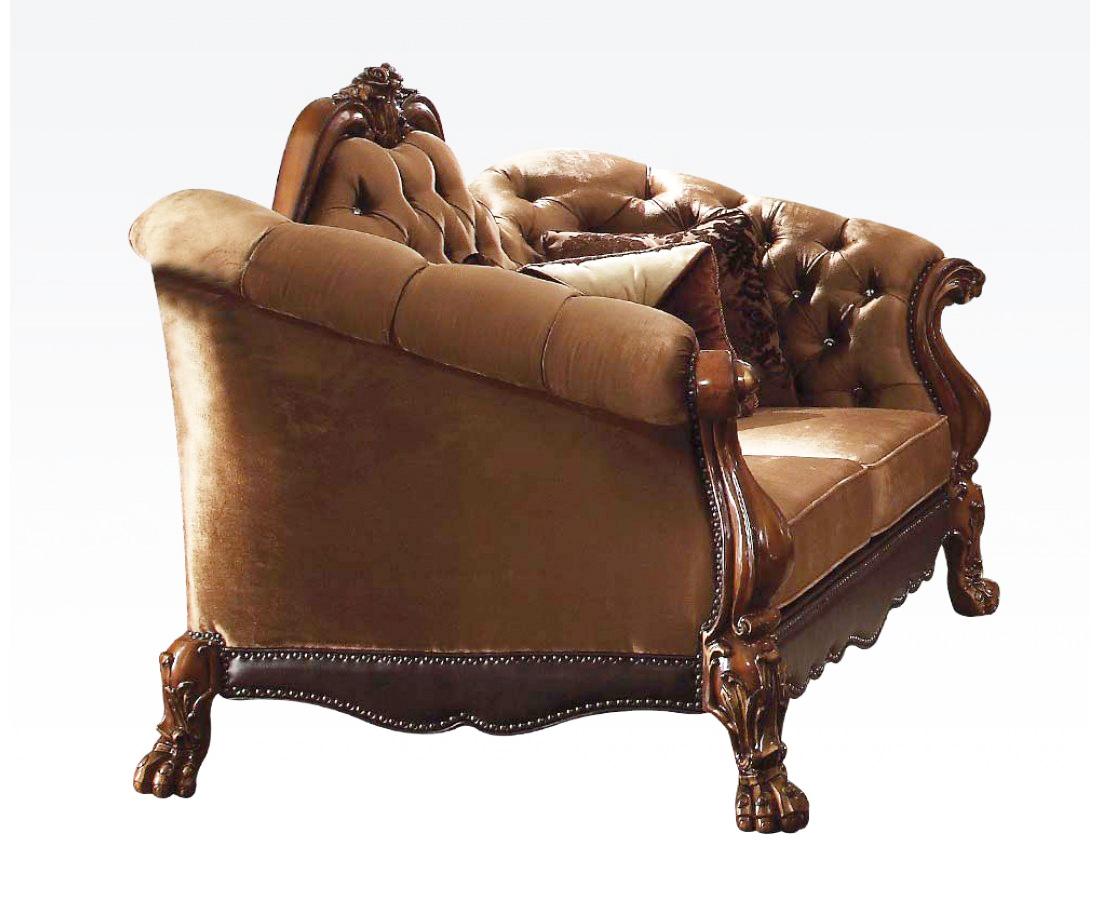 

        
Acme Furniture Dresden-BR-52095 Sofa Loveseat and Chair Set Oak/Golden Brown/Cherry Soft Velvet 0840412033476
