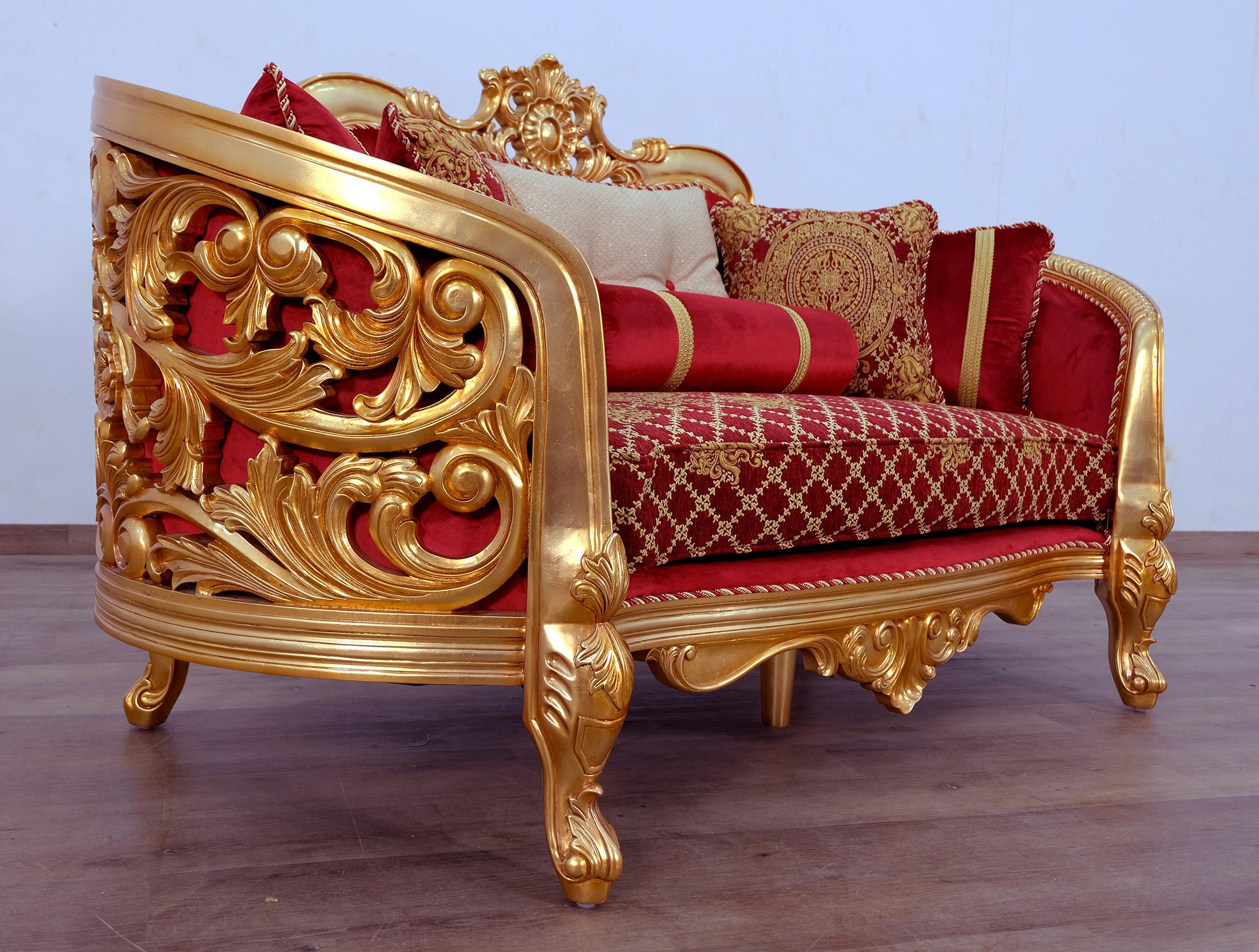 

    
30013-S-Set-3 Classic  Red Gold Fabric 30013 BELLAGIO II Sofa Set 3 Pcs EUROPEAN FURNITURE

