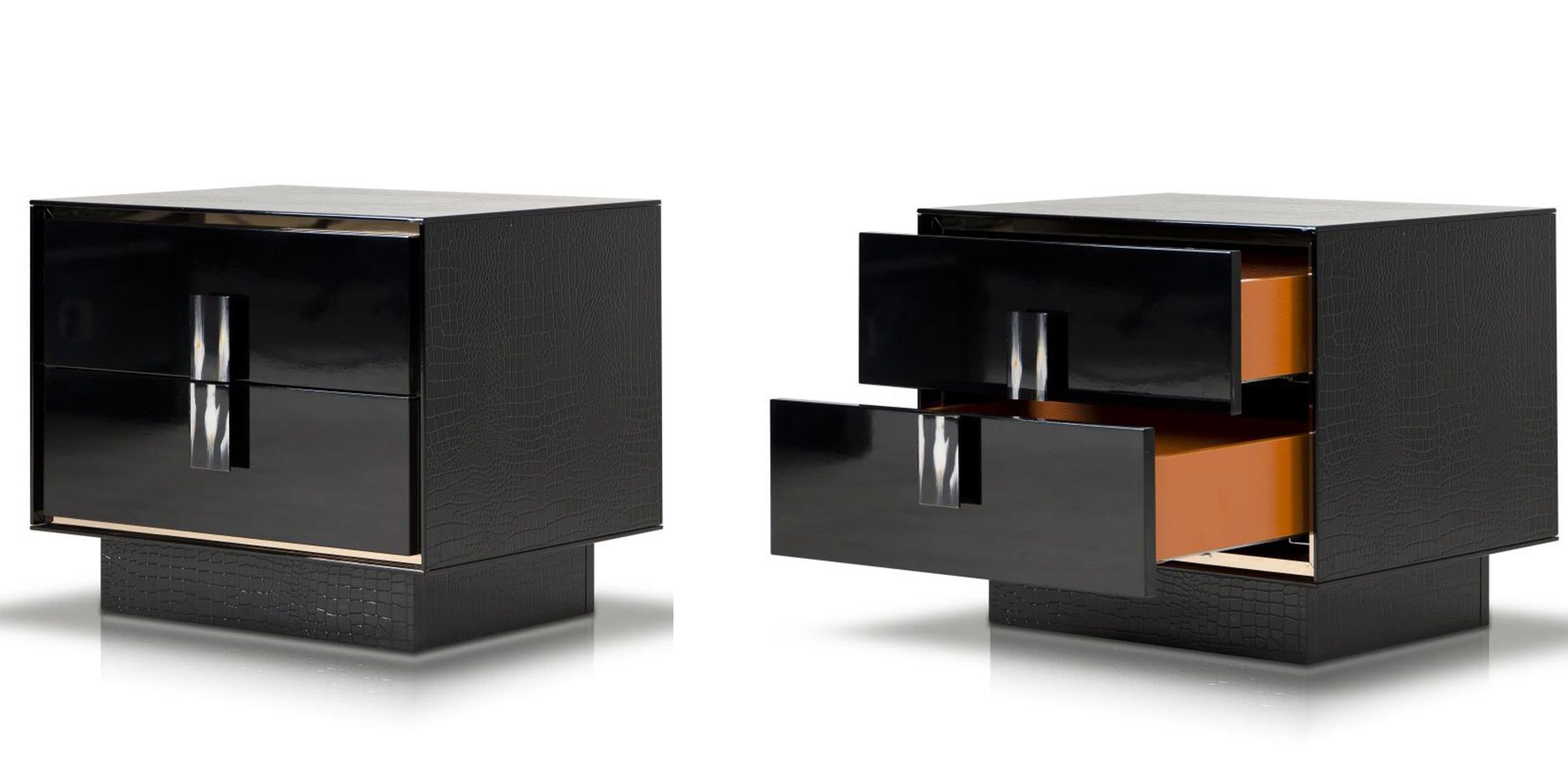 Contemporary, Modern Nightstand Set VGUNRW305-60-Set-2 VGUNRW305-60-Set-2 in Black 