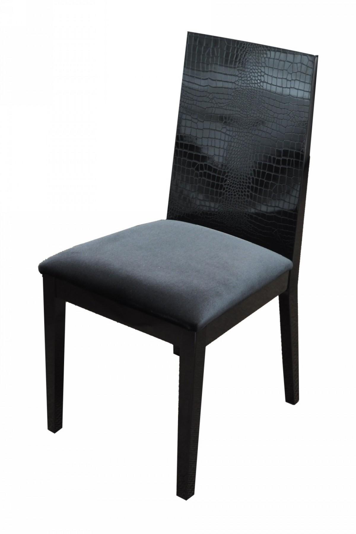 

    
Black Crocodile Pattern Fabric Dining Chair Set 2Pcs VIG A&X Bridget Modern
