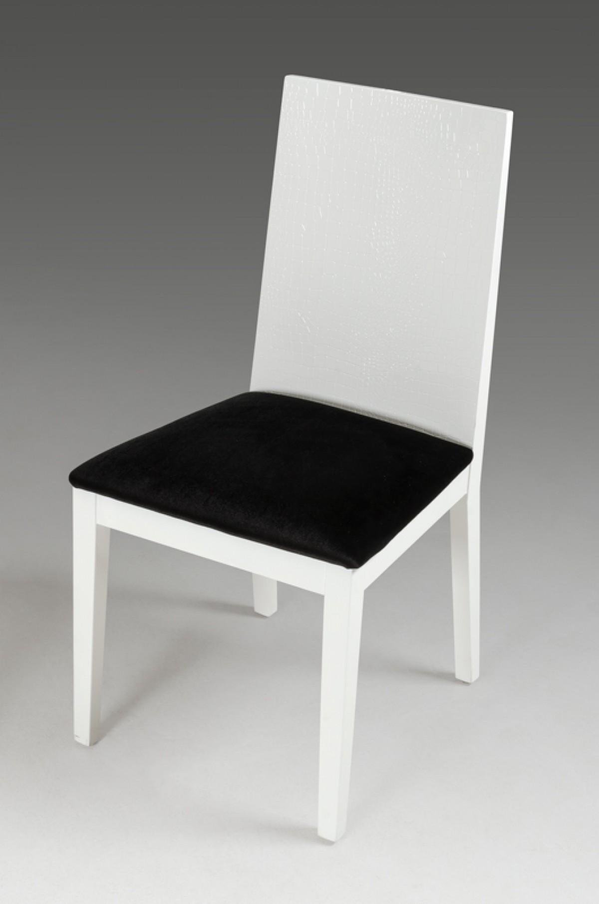 Modern Dining Chair Set VGUN0062-WHT VGUN0062-WHT in White, Black Fabric