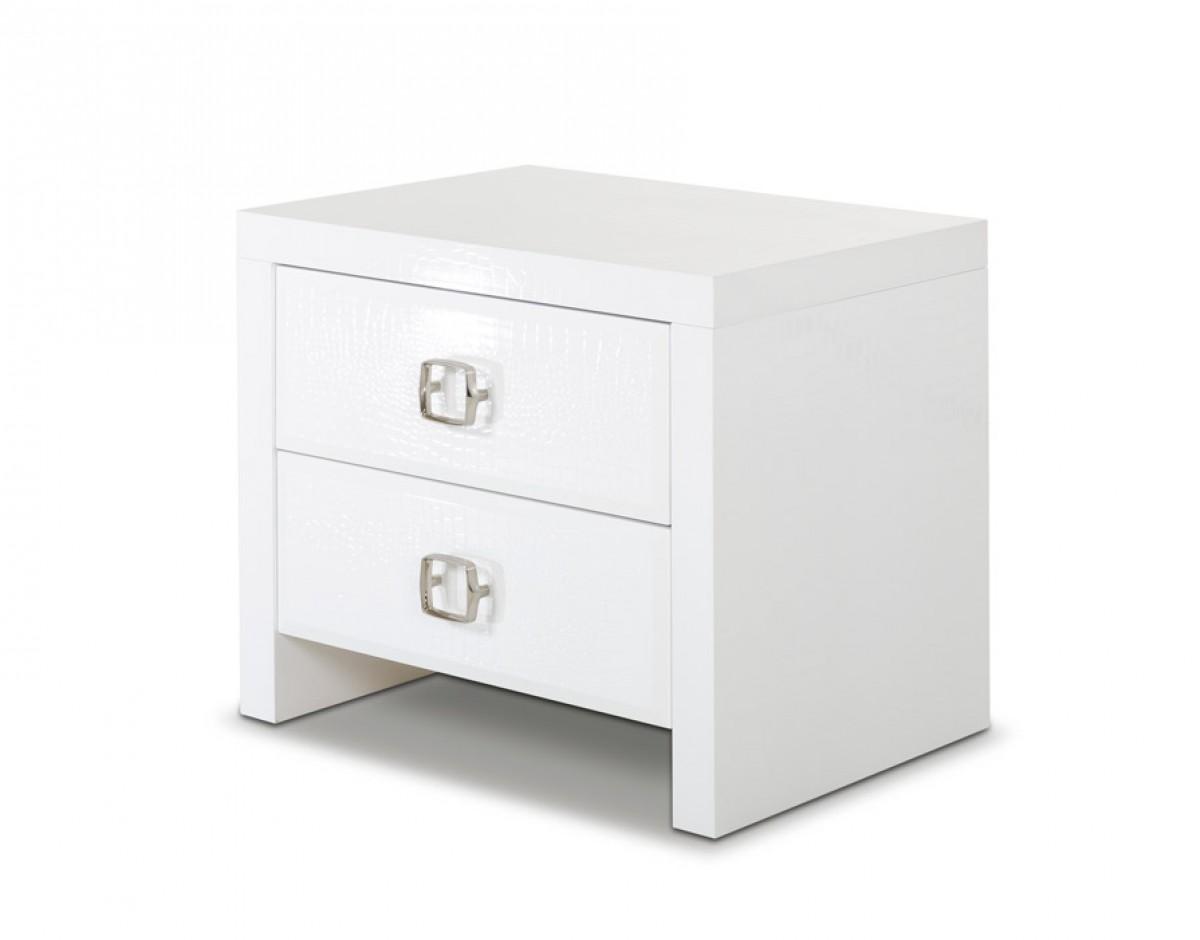

    
Crocodile Accent Nightstand in Glossy White VIG A&X Glam Contemporary
