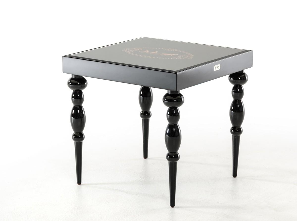 Contemporary, Transitional End Table A&X Saure VGUNRK801-2-BLK in Black 