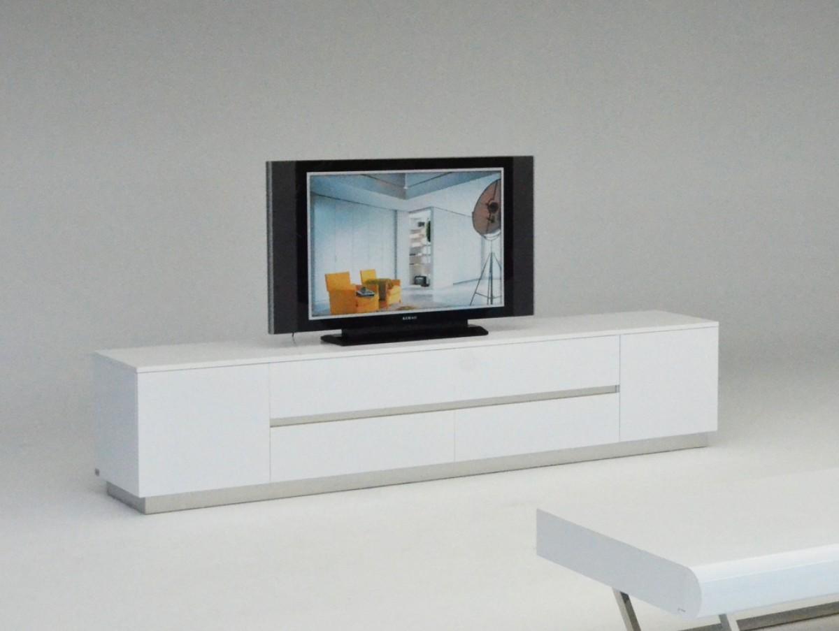 Contemporary, Modern TV Stand A&X Skyline VGUNAK588-230 in White 